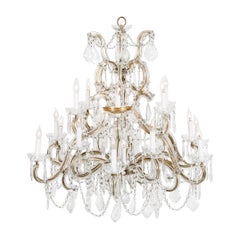 Late 19th Century Cut Crystal 18-Light Hanging Chandelier