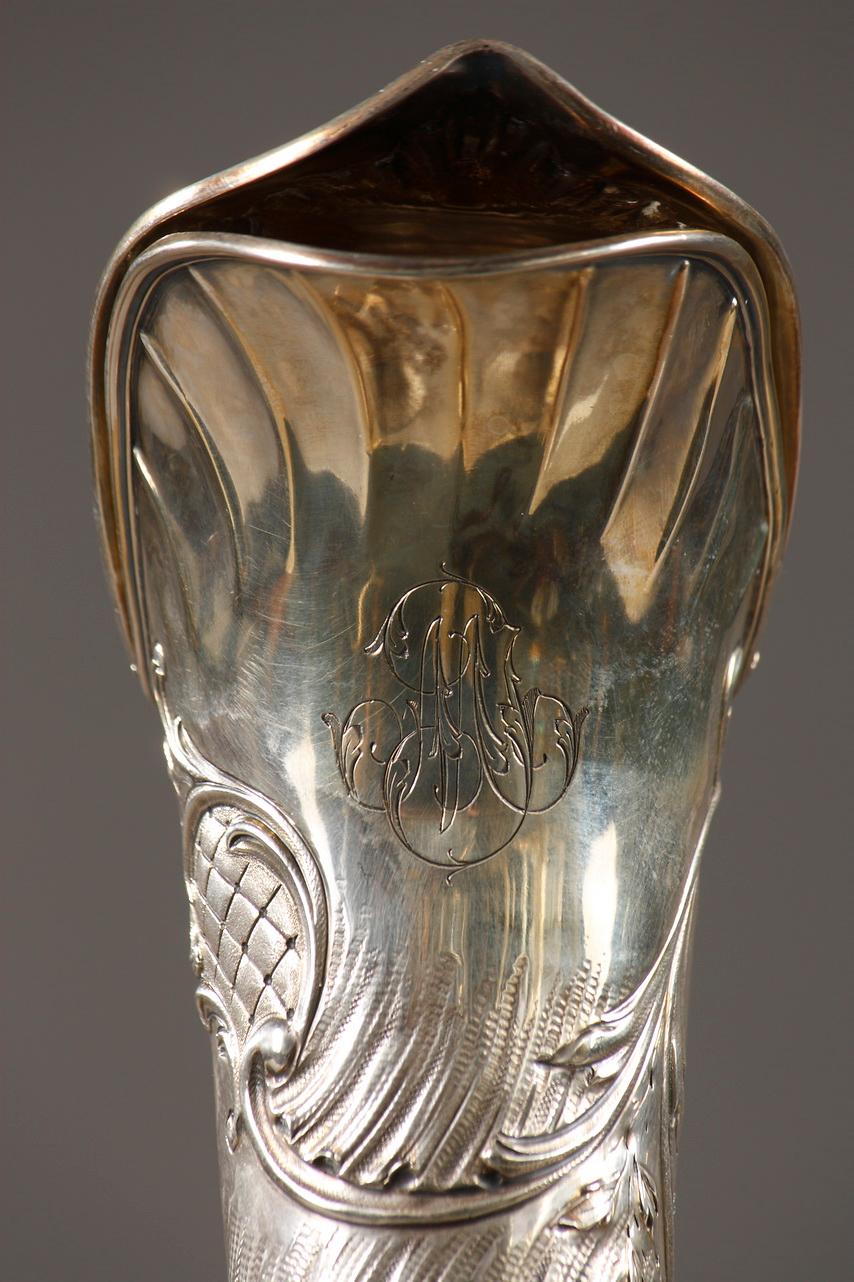 Late 19th Century Cut Crystal and Silver Ewer 4
