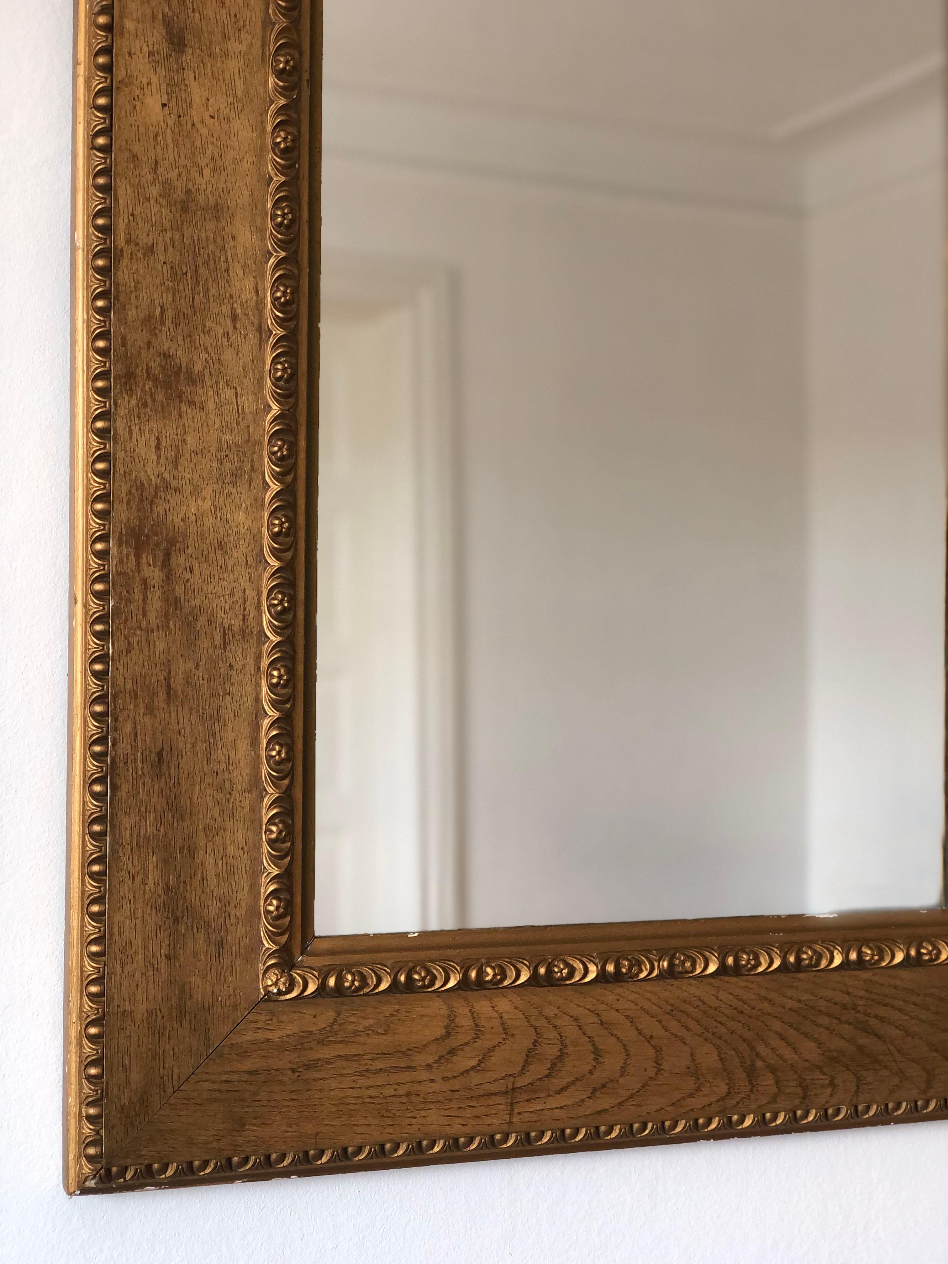Biedermeier Late 19th Century Danish Giltwood Mirror by W. J. Mogensen Copenhagen For Sale