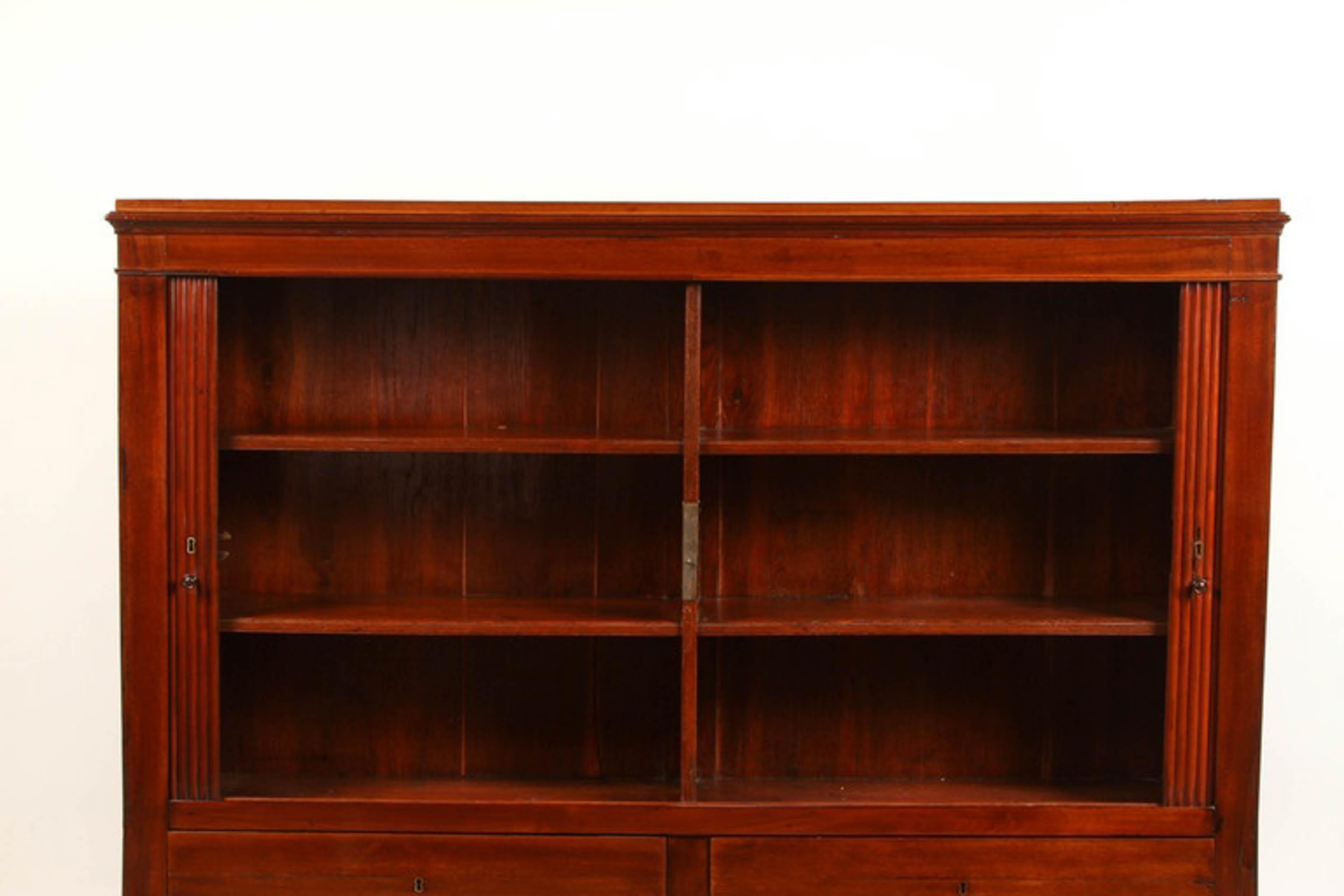 Late 19th Century Danish Mahogany Book Cabinet In Good Condition In Pasadena, CA