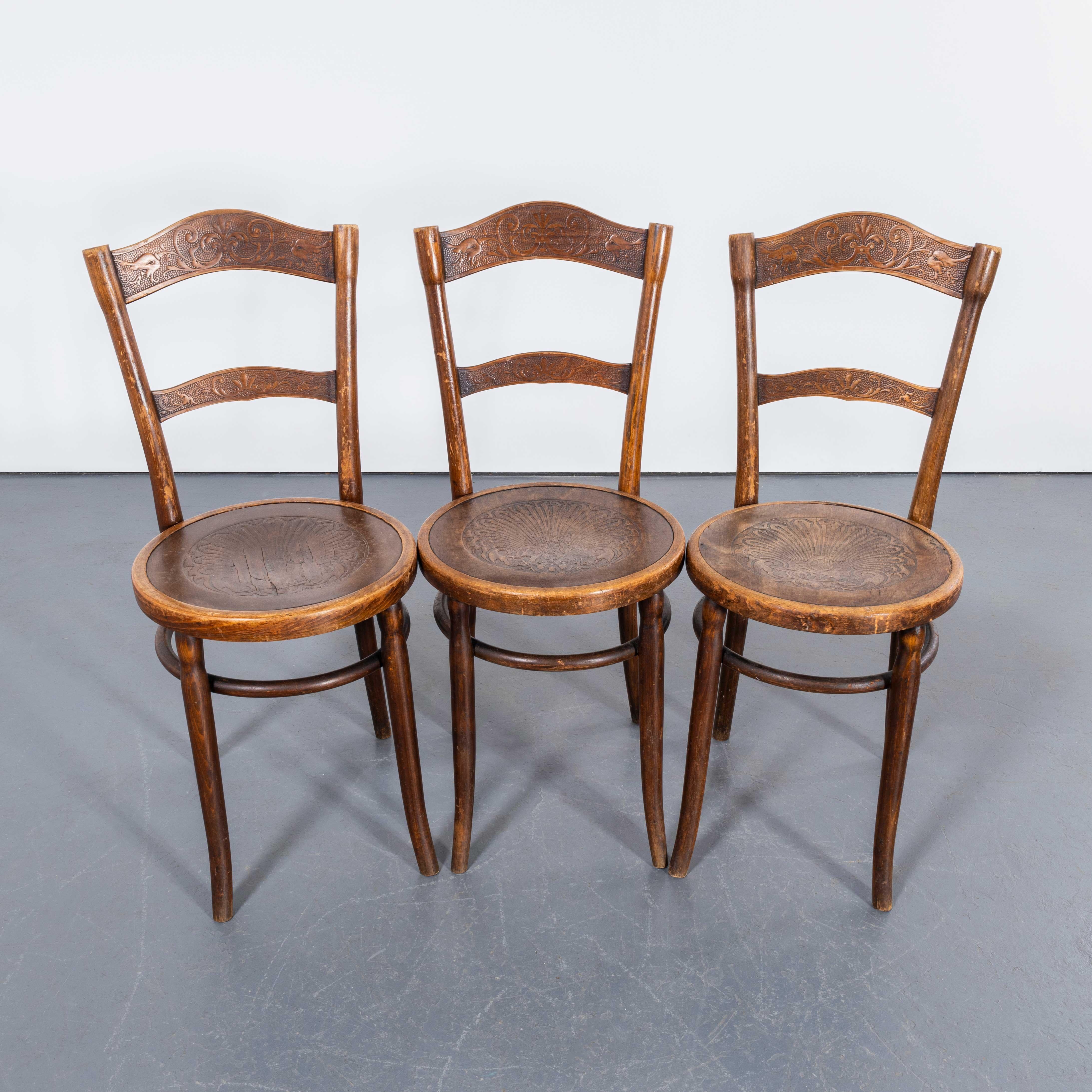Late 19th Century Debrecen Bentwood Dining Chairs - Set Of Three. 
Rare trio of stunning chairs by the Hungarian producer Debrecen, it is hard to be precise about the origin of these chairs as little history is known, but what we do know is at the