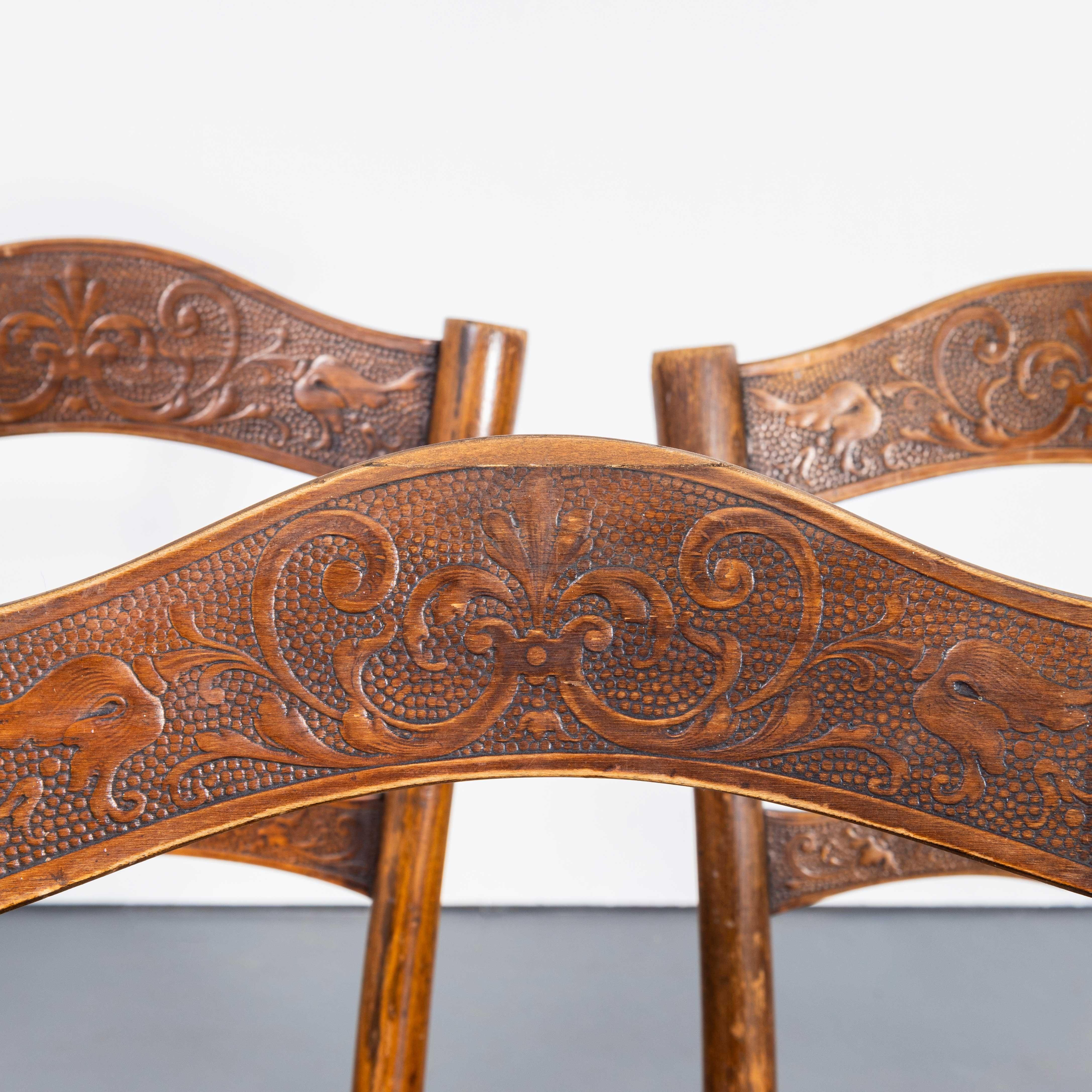Late 19th Century Debrecen Bentwood Dining Chairs - Set Of Three 3