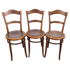 Late 19th Century Debrecen Bentwood Dining Chairs - Set Of Three