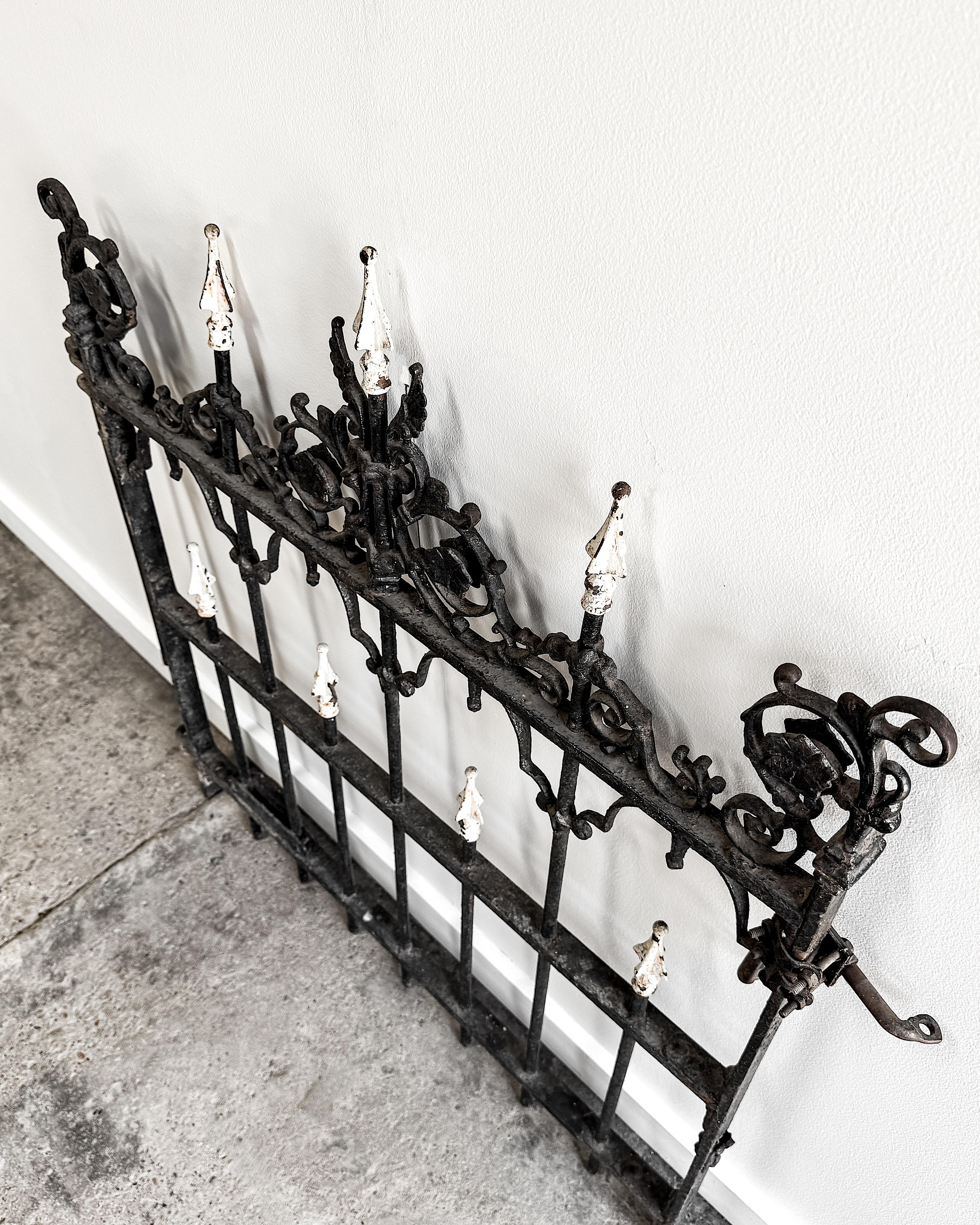 Late 19th Century Decorative Cast Iron Garden Gate For Sale 10