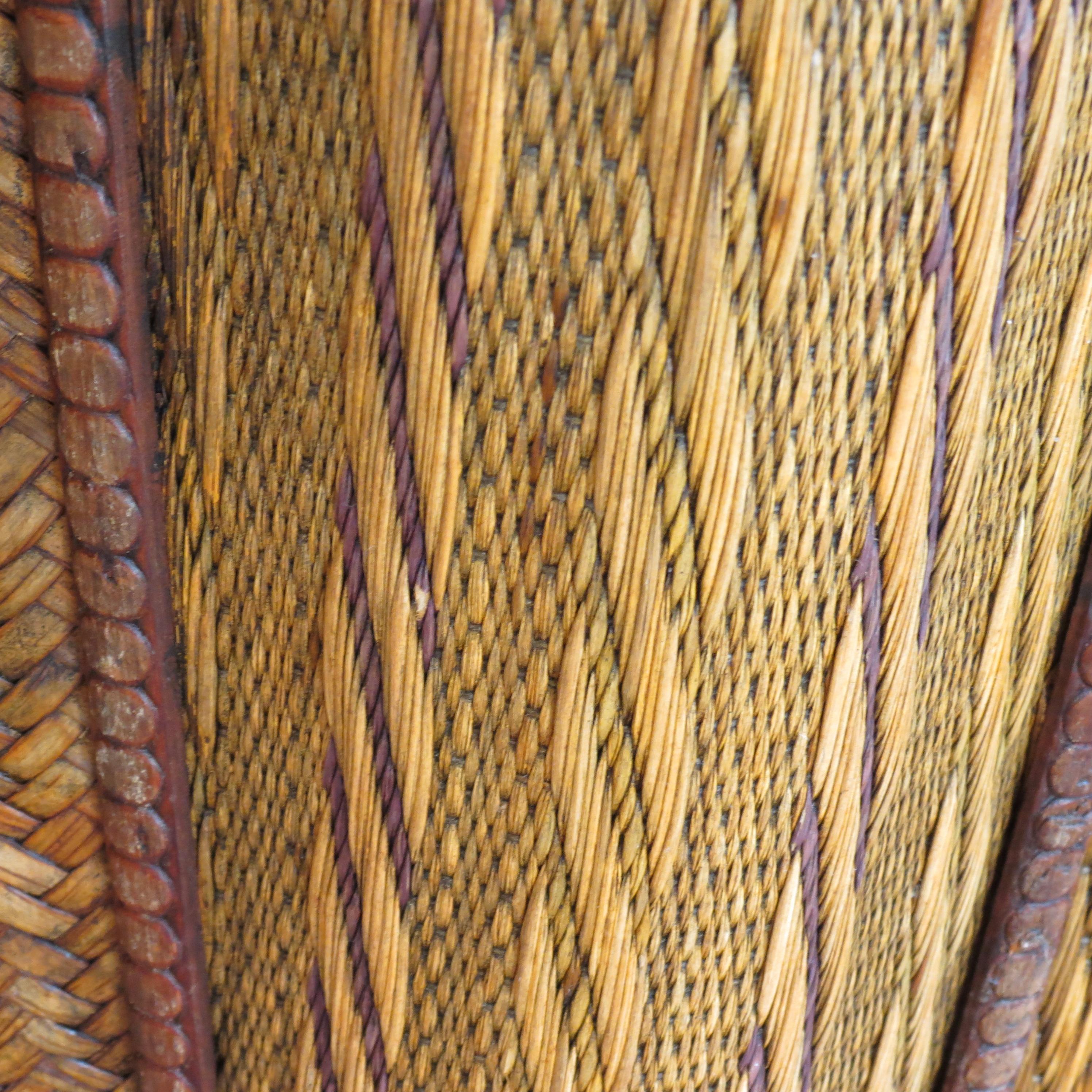 Late 19th Century Decorative Straw Work Lidded Basket Bin 8