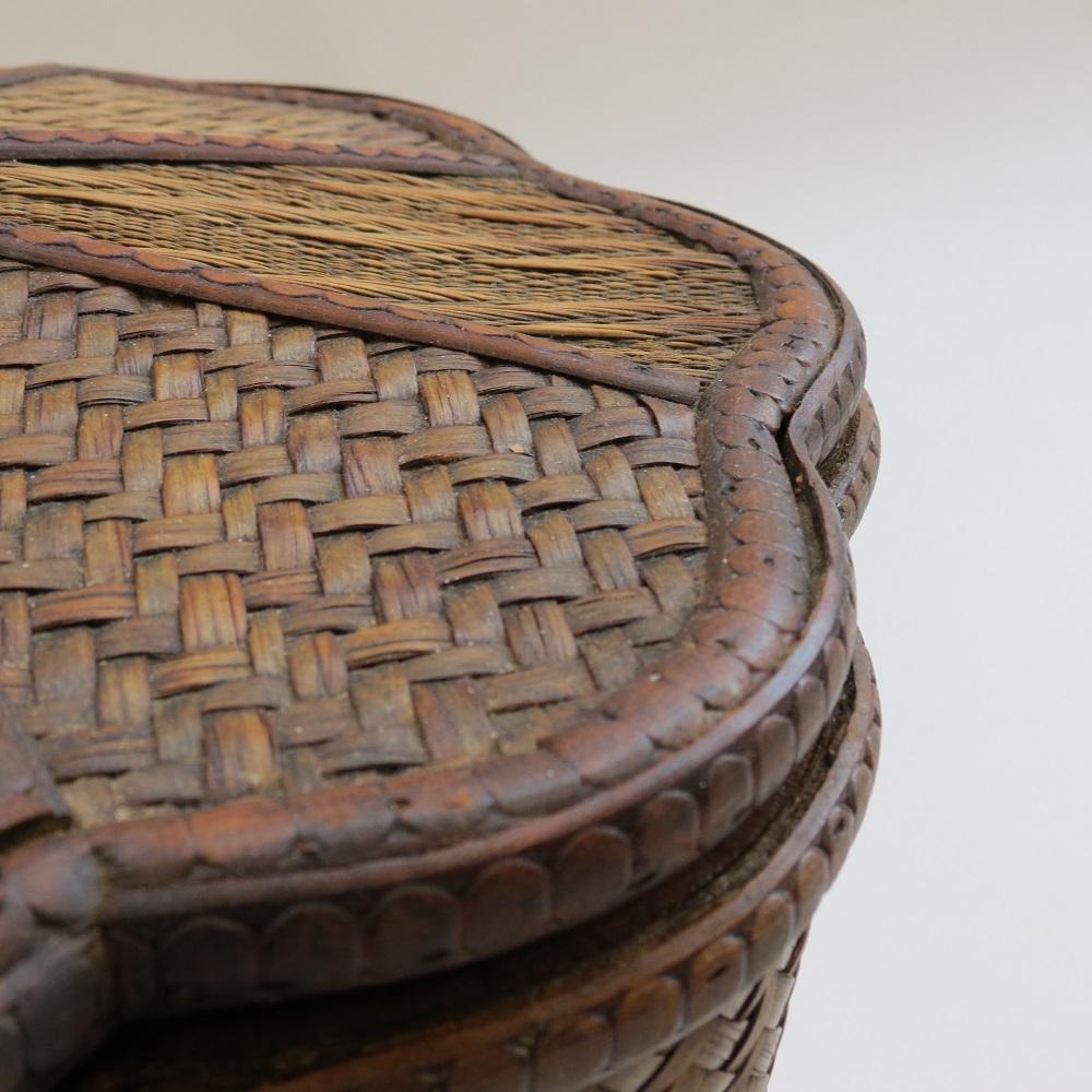 Late 19th Century Decorative Straw Work Lidded Basket Bin 3