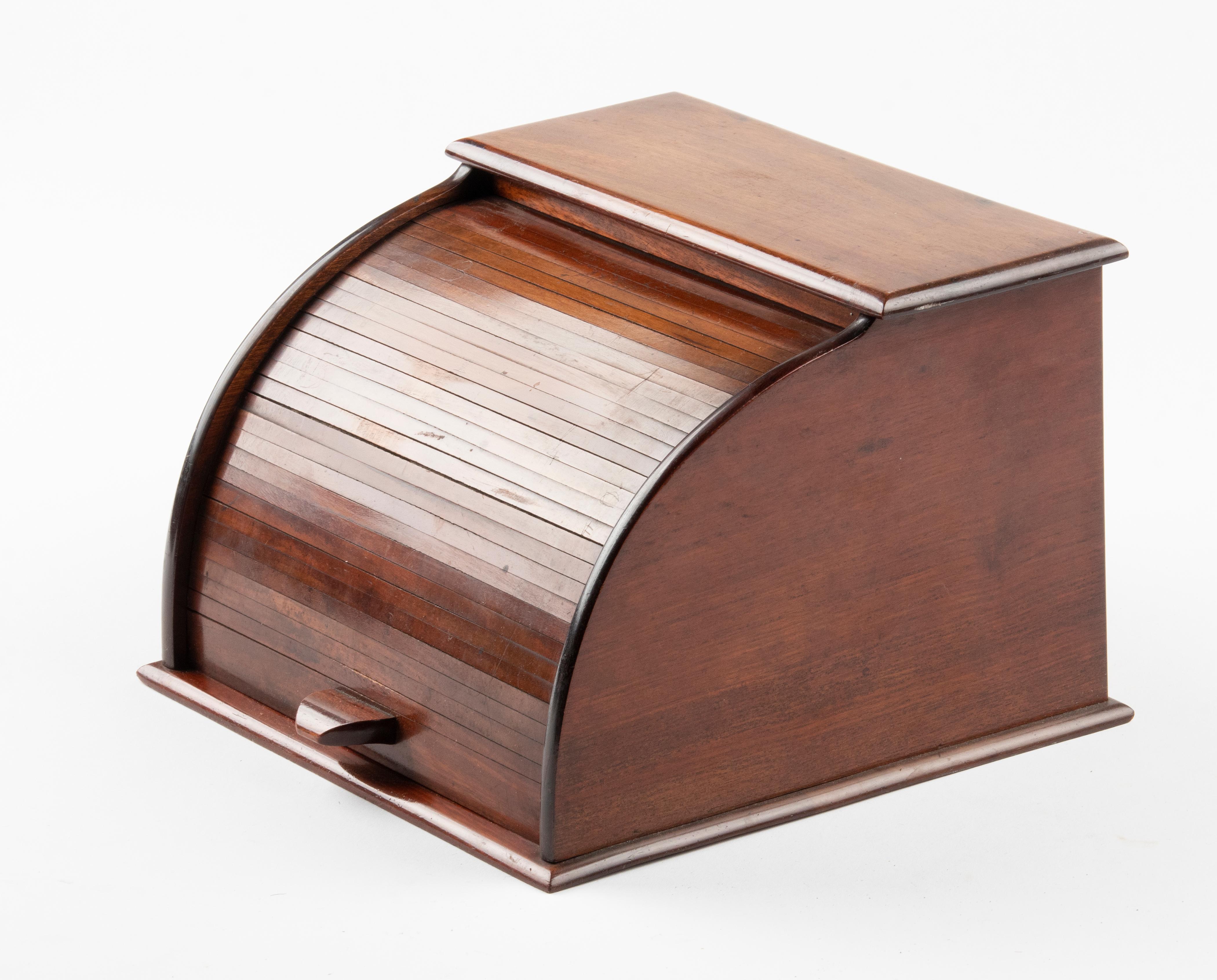 Late 19th Century Desktop Tambour Letter Storage Box For Sale 4