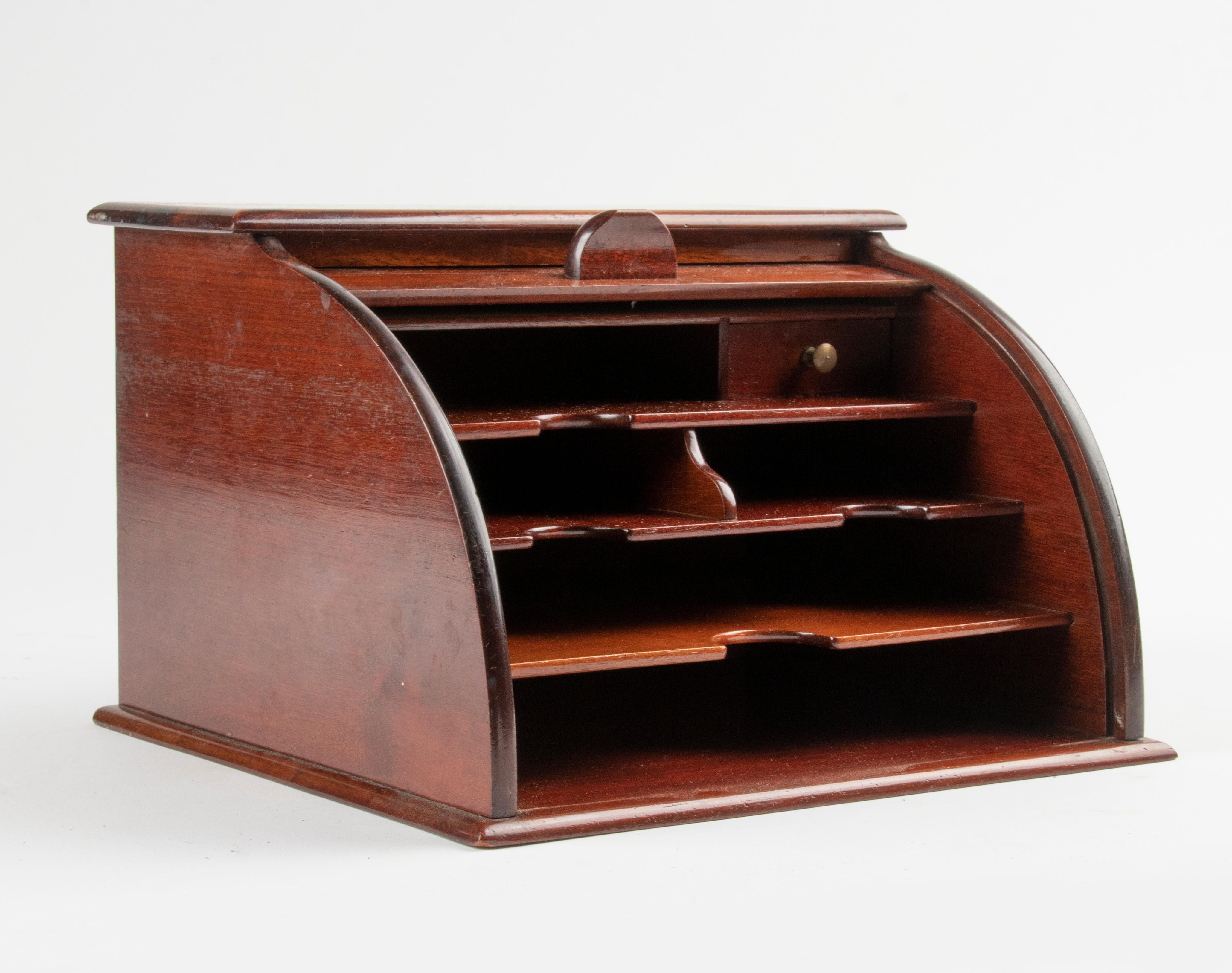 Late 19th Century Desktop Tambour Letter Storage Box For Sale 6