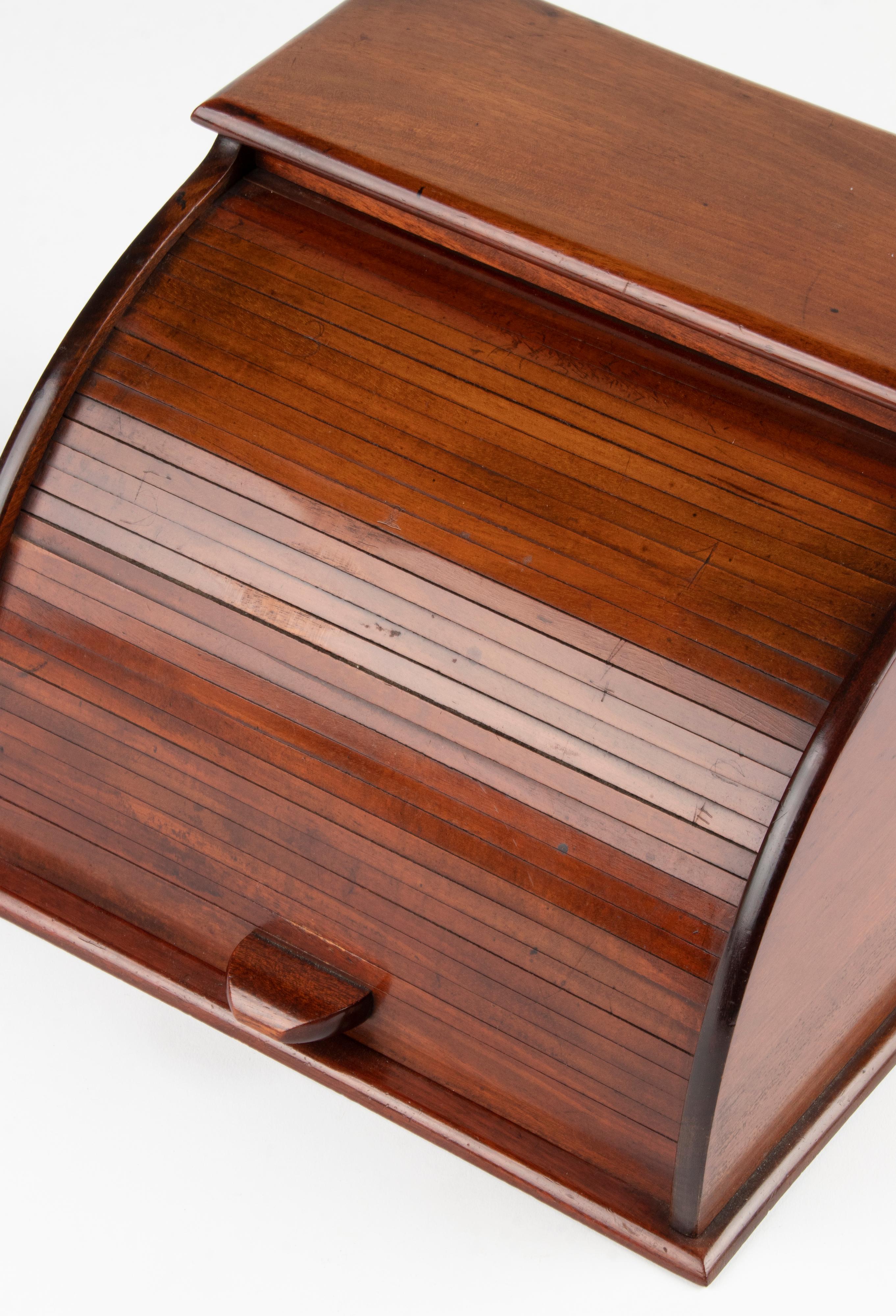 Belle Époque Late 19th Century Desktop Tambour Letter Storage Box