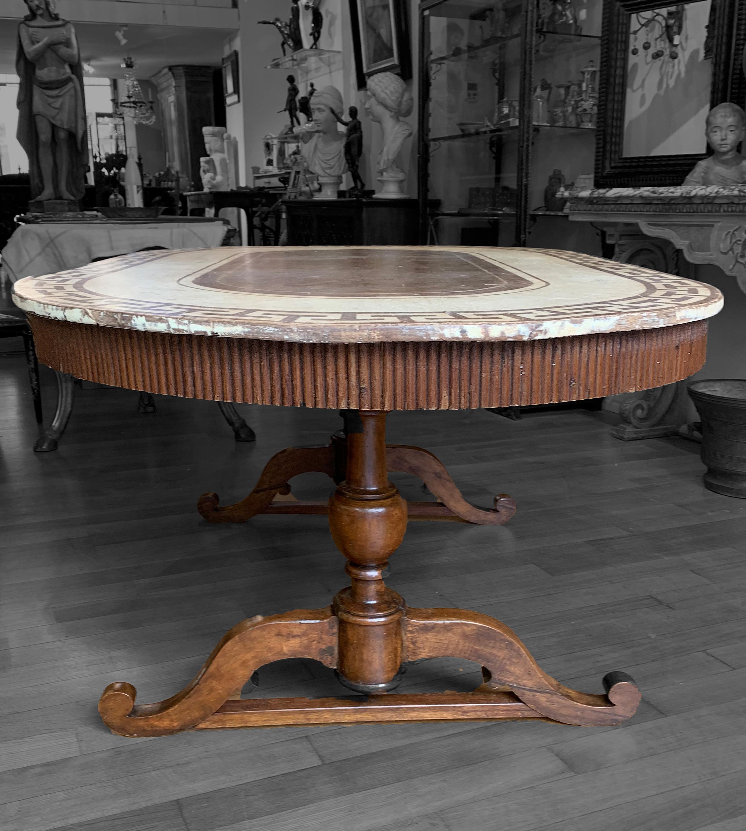 Lacquered Late 19th Century Dining Oval Table