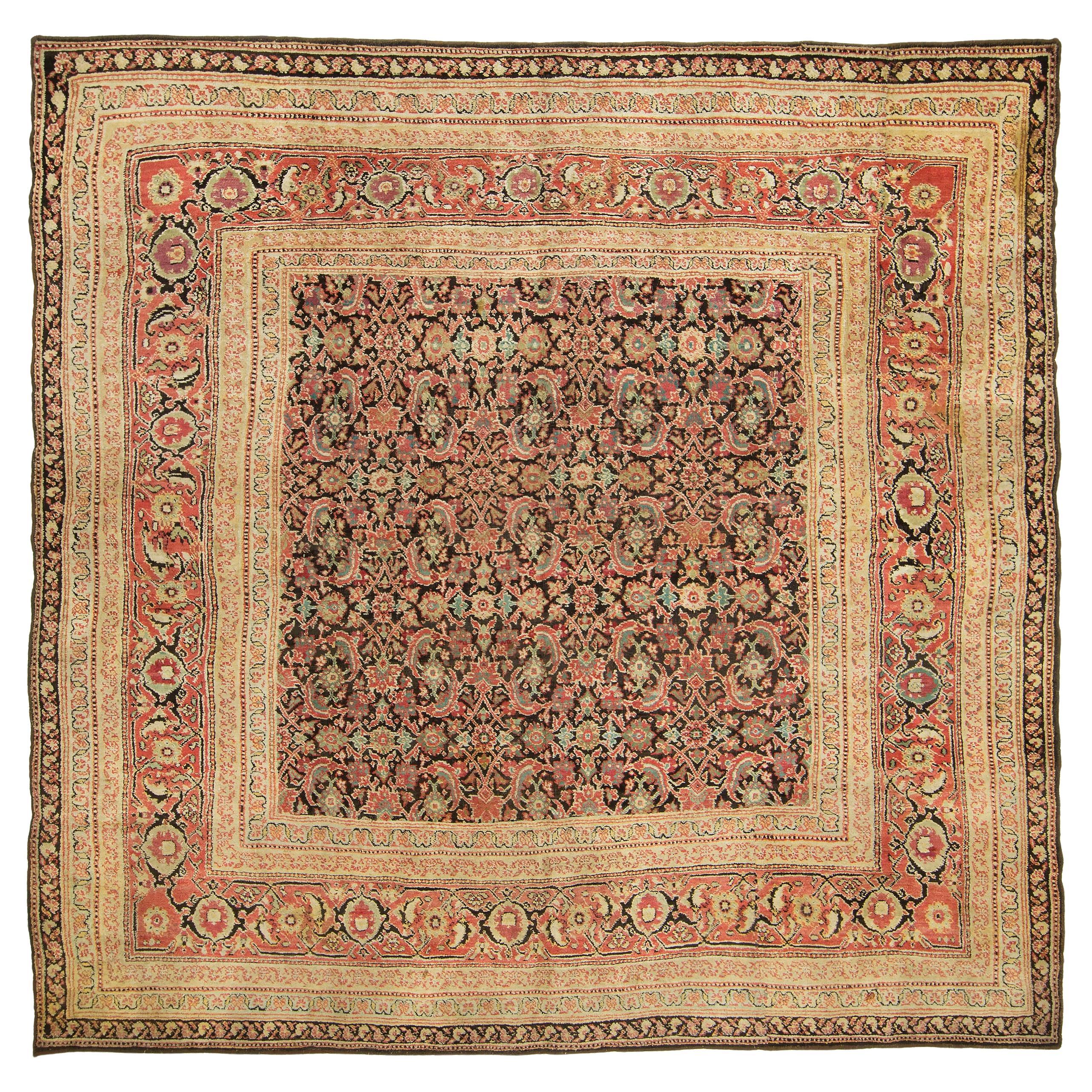 Late 19th Century Distressed Indian Agra Carpet