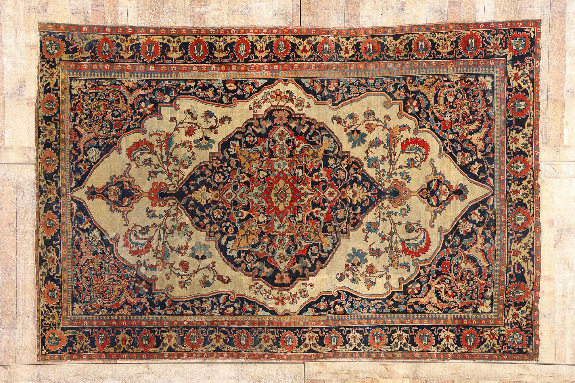 Fin du 19e siècle - Tapis persan de The MODERNS KASHAN avec style Modernity en vente 2