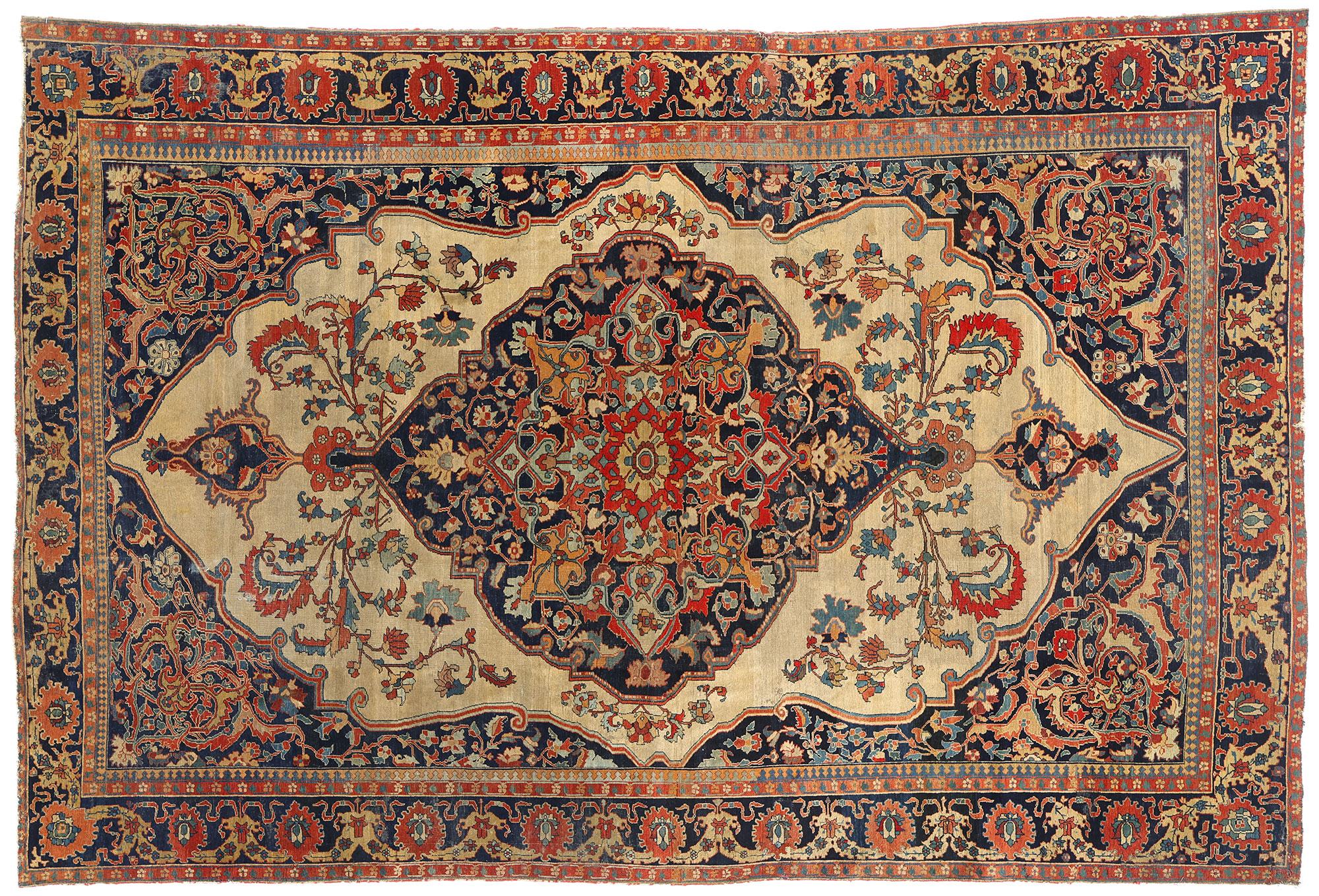 Fin du 19e siècle - Tapis persan de The MODERNS KASHAN avec style Modernity en vente 3