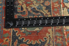 Late 19th Century Distressed Persian Mohtashem Kashan Rug with Modern Style