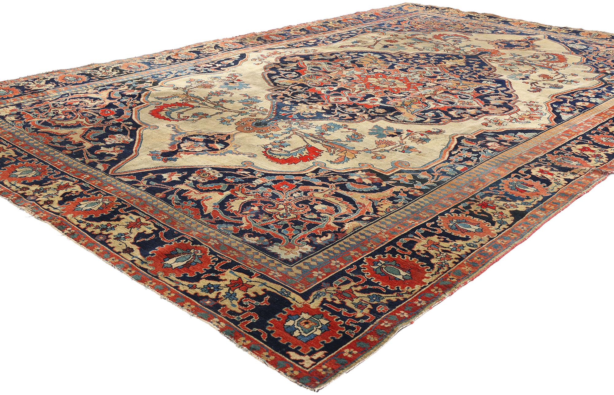Kashan Fin du 19e siècle - Tapis persan de The MODERNS KASHAN avec style Modernity en vente