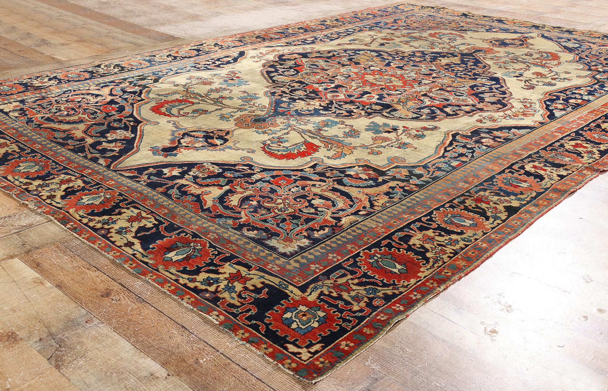 Perse Fin du 19e siècle - Tapis persan de The MODERNS KASHAN avec style Modernity en vente