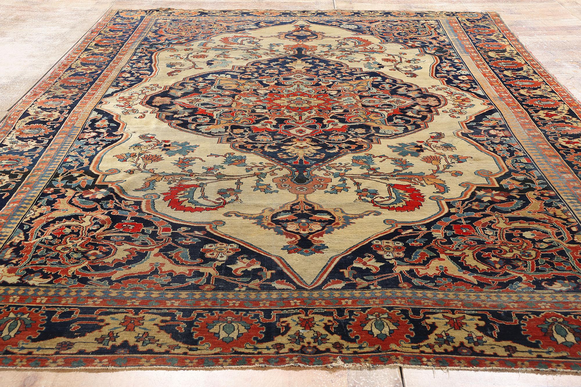 XIXe siècle Fin du 19e siècle - Tapis persan de The MODERNS KASHAN avec style Modernity en vente