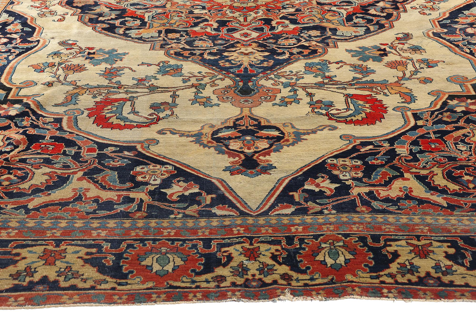 Laine Fin du 19e siècle - Tapis persan de The MODERNS KASHAN avec style Modernity en vente