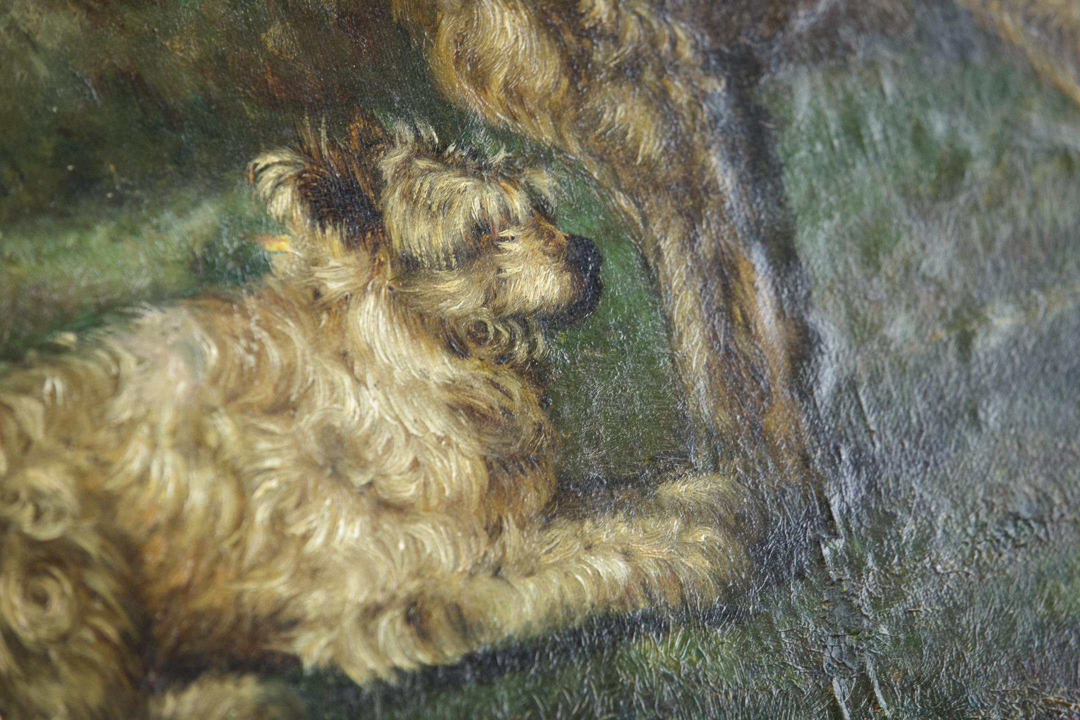 Late 19th Century Dogs Oil on Canvas For Sale 7