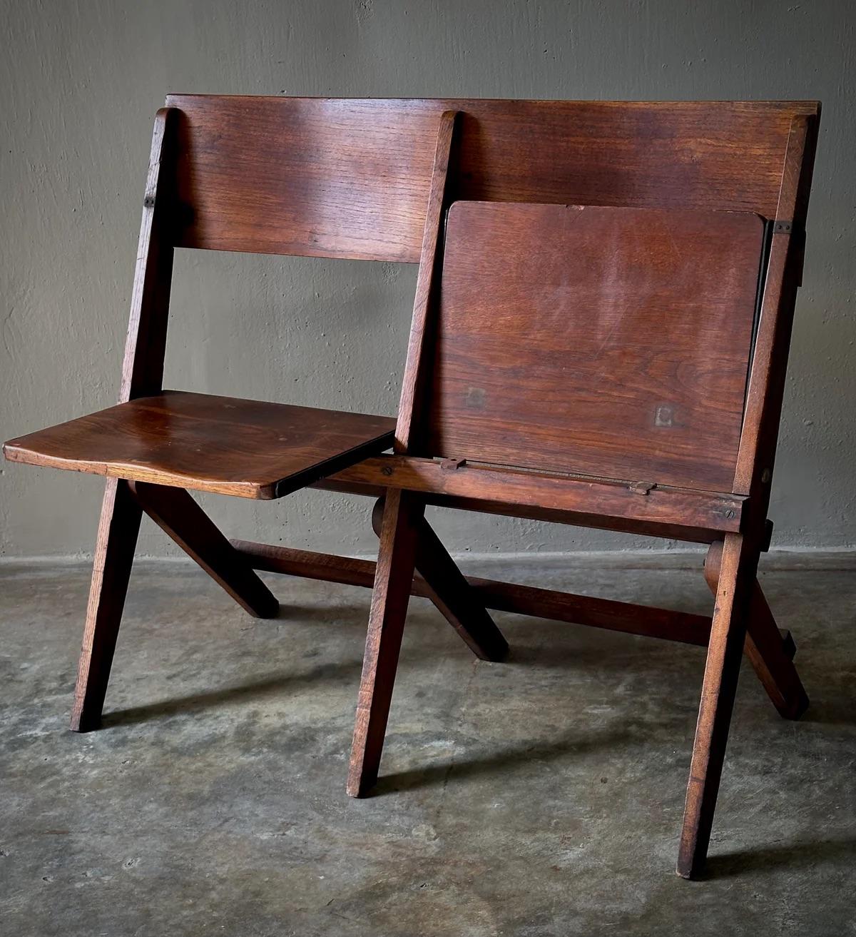 Silla doble plegable francesa de finales del siglo XIX en Bueno estado para la venta en Los Angeles, CA