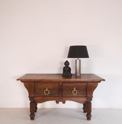 Mesa de carnicero Louis Philippe de doble cara de finales del siglo XIX