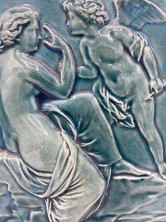 Plaque murale victorienne en céramique émaillée et céramique de Dunmore de la fin du XIXe siècle