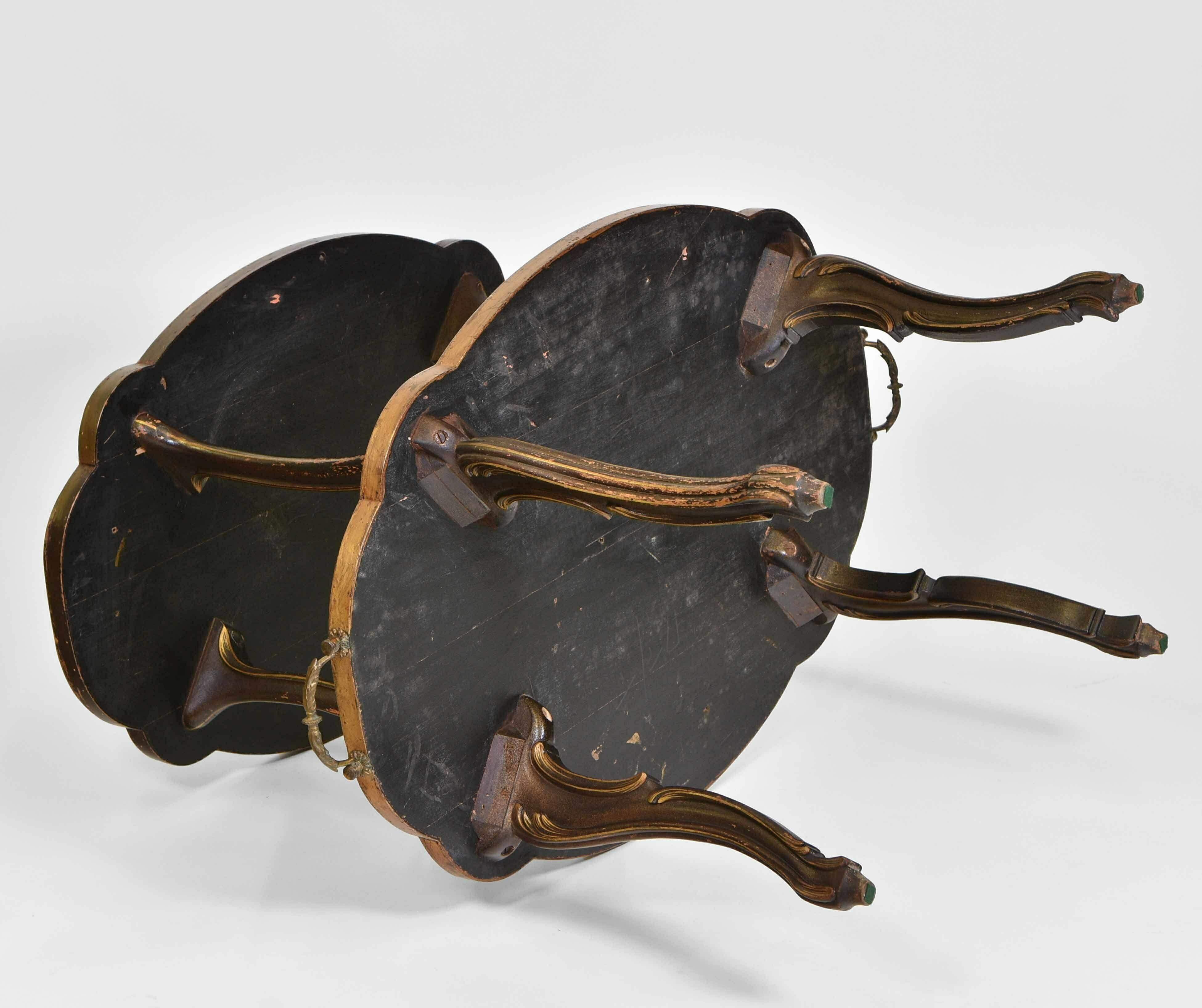 Late 19th Century Dutch Black & Gilt Japanned Low Etagere For Sale 8