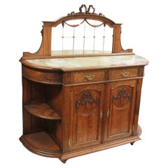 Spätes 19. Jahrhundert Niederländisch geschnitzte Eiche & Marmor Buffet Sideboard