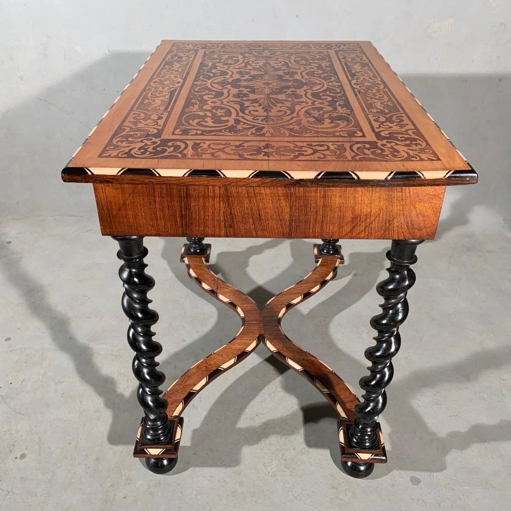 Late 19th Century Dutch Marquetry with Bone and Ebony Inlay Side Table  In Good Condition In Uppingham, Rutland