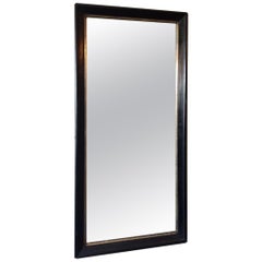 Late 19th Century Dutch Mirror with a Black Lacquered Wooden Frame
