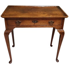 Late 19th Century Dutch Oak Tea Table with a Drawer Late 19th Century Dutch Oak Tea Table with a Drawer