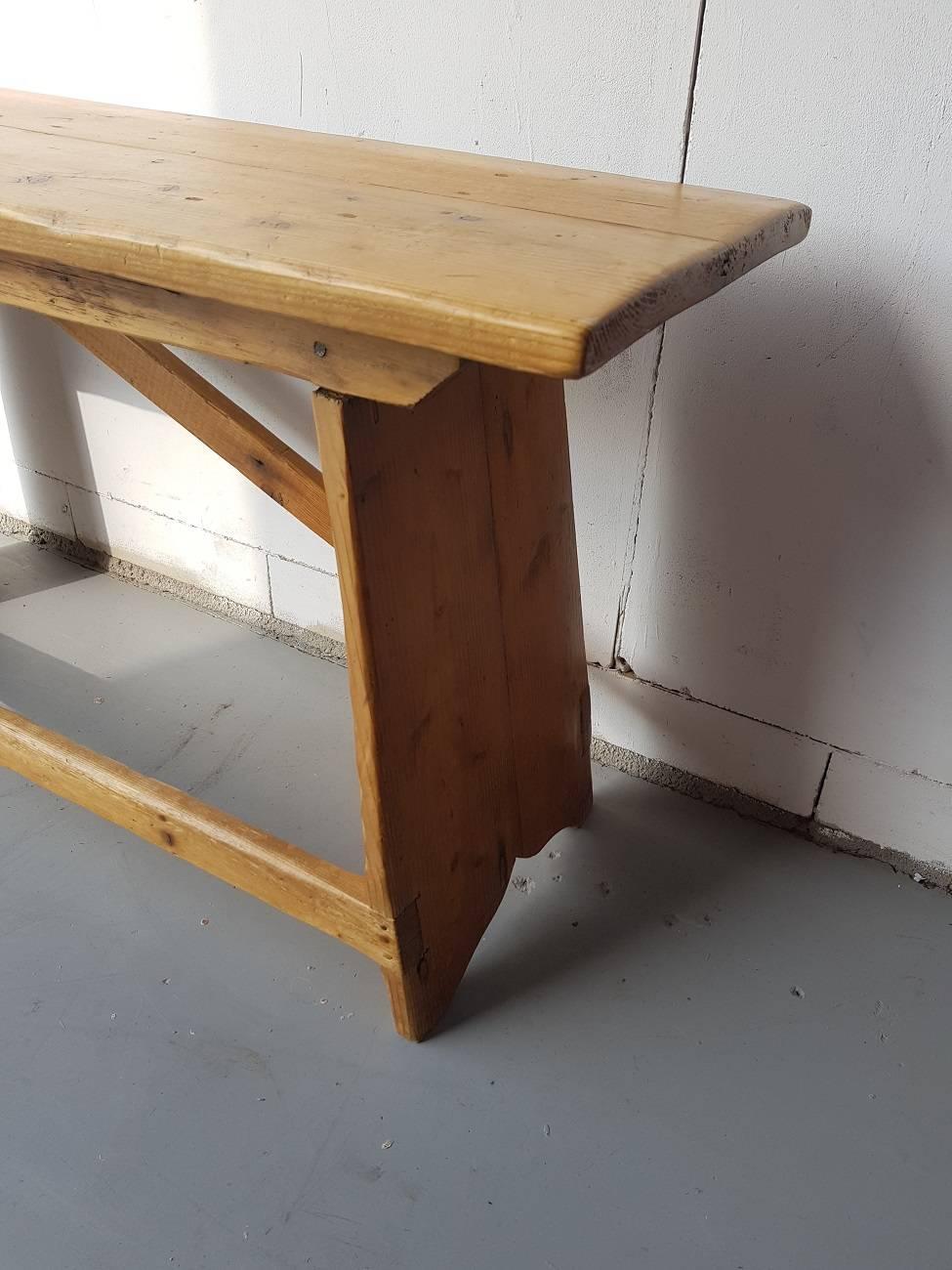 Late 19th Century Dutch Pinewood Bench 3