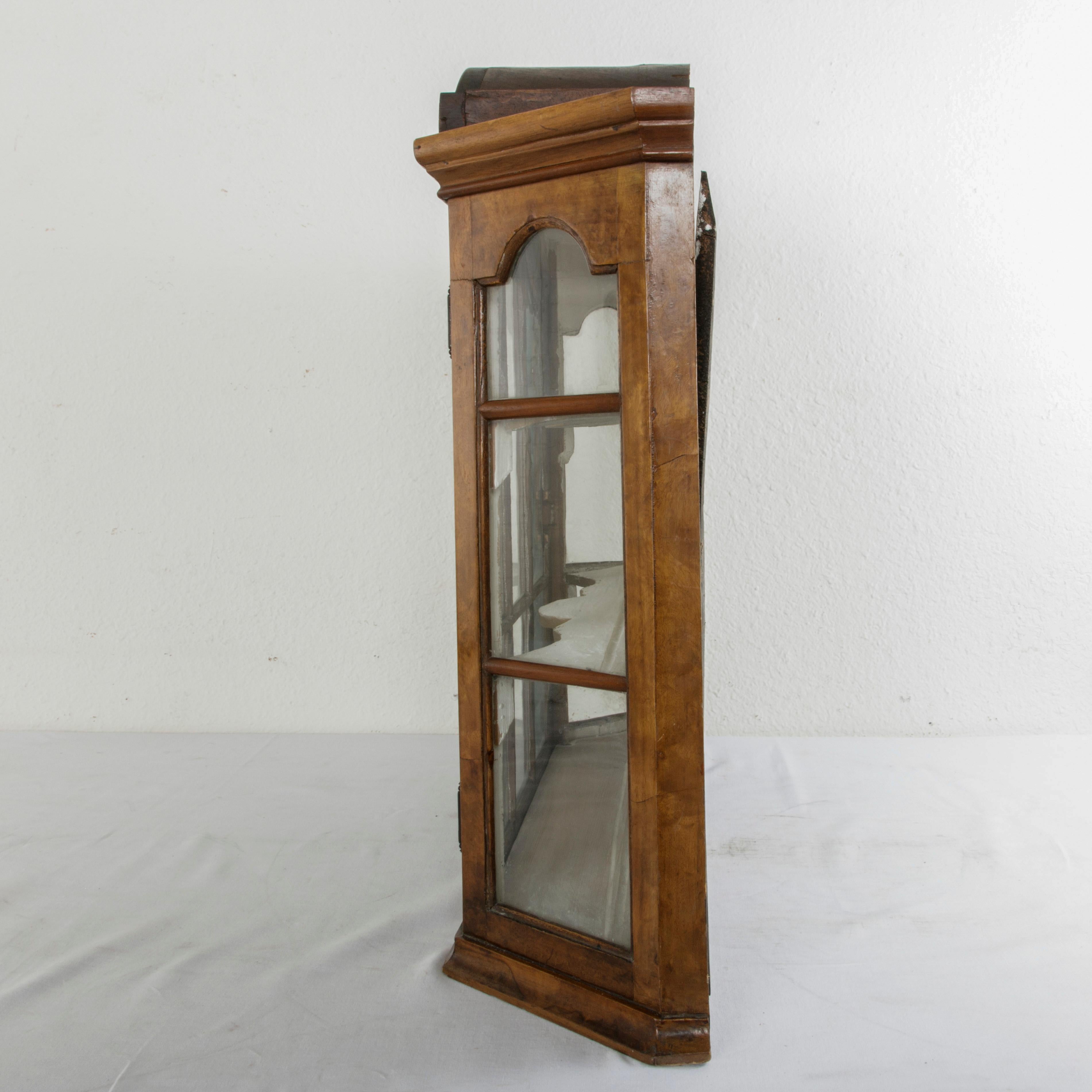 Late 19th Century Dutch Walnut Wall Cabinet or Table Top Vitrine with Glass 1