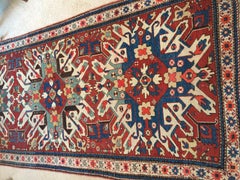 Late 19th Century Eagle Kazak Chelaberd Wool Rug Carpet