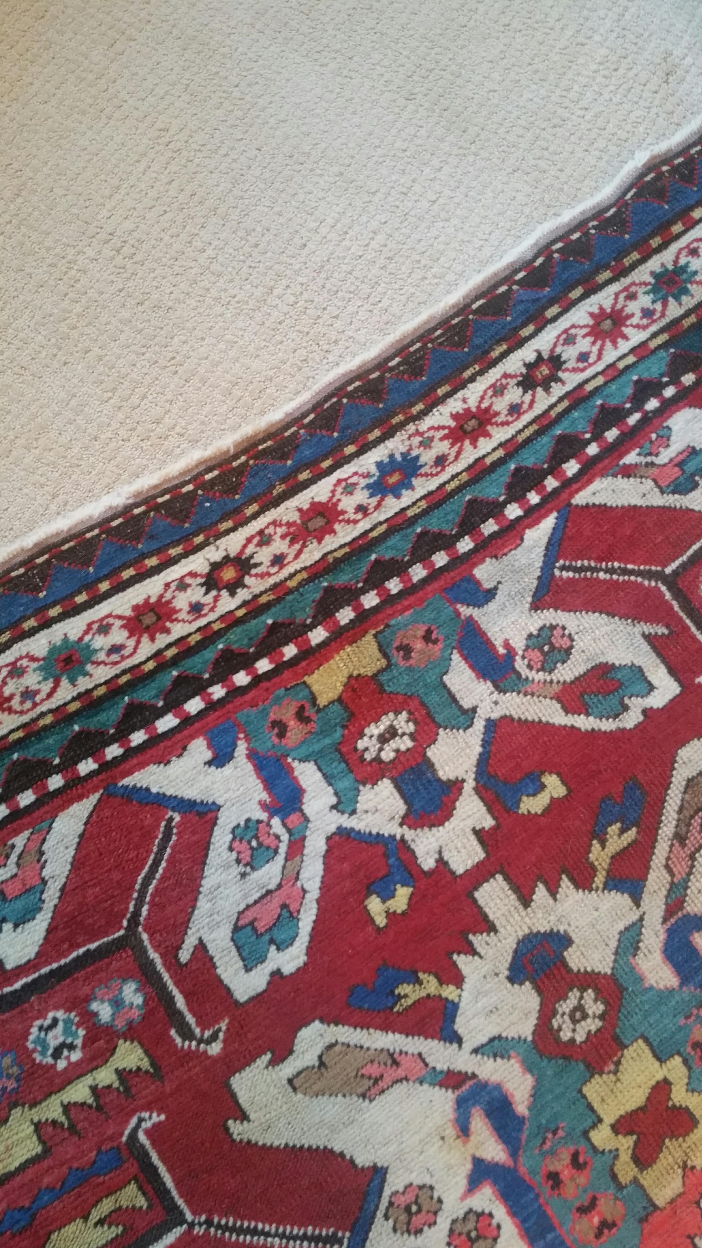 Late 19th Century Eagle Kazak Chelaberd Wool Rug Carpet For Sale 2