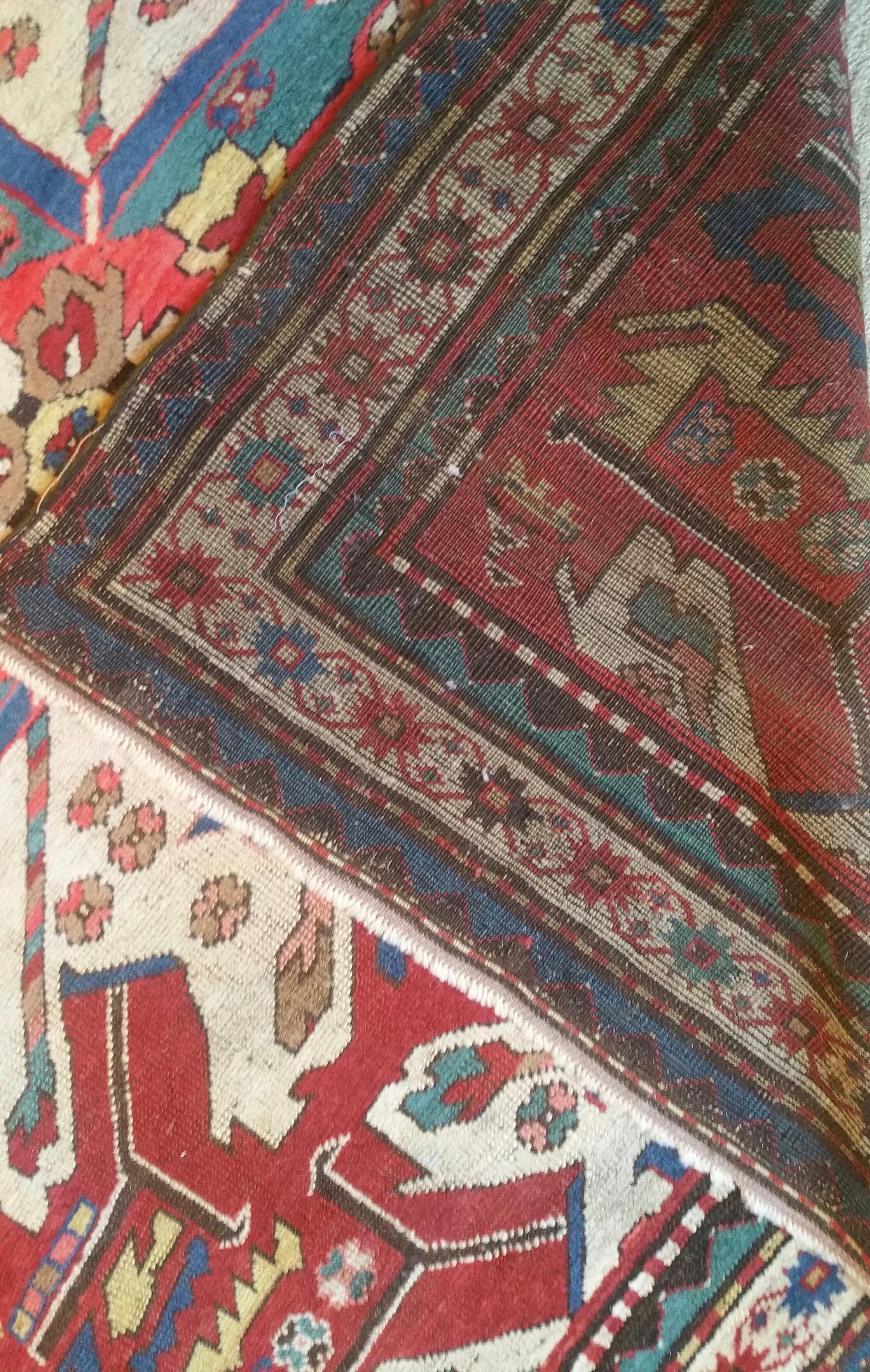 Late 19th Century Eagle Kazak Chelaberd Wool Rug Carpet For Sale 3