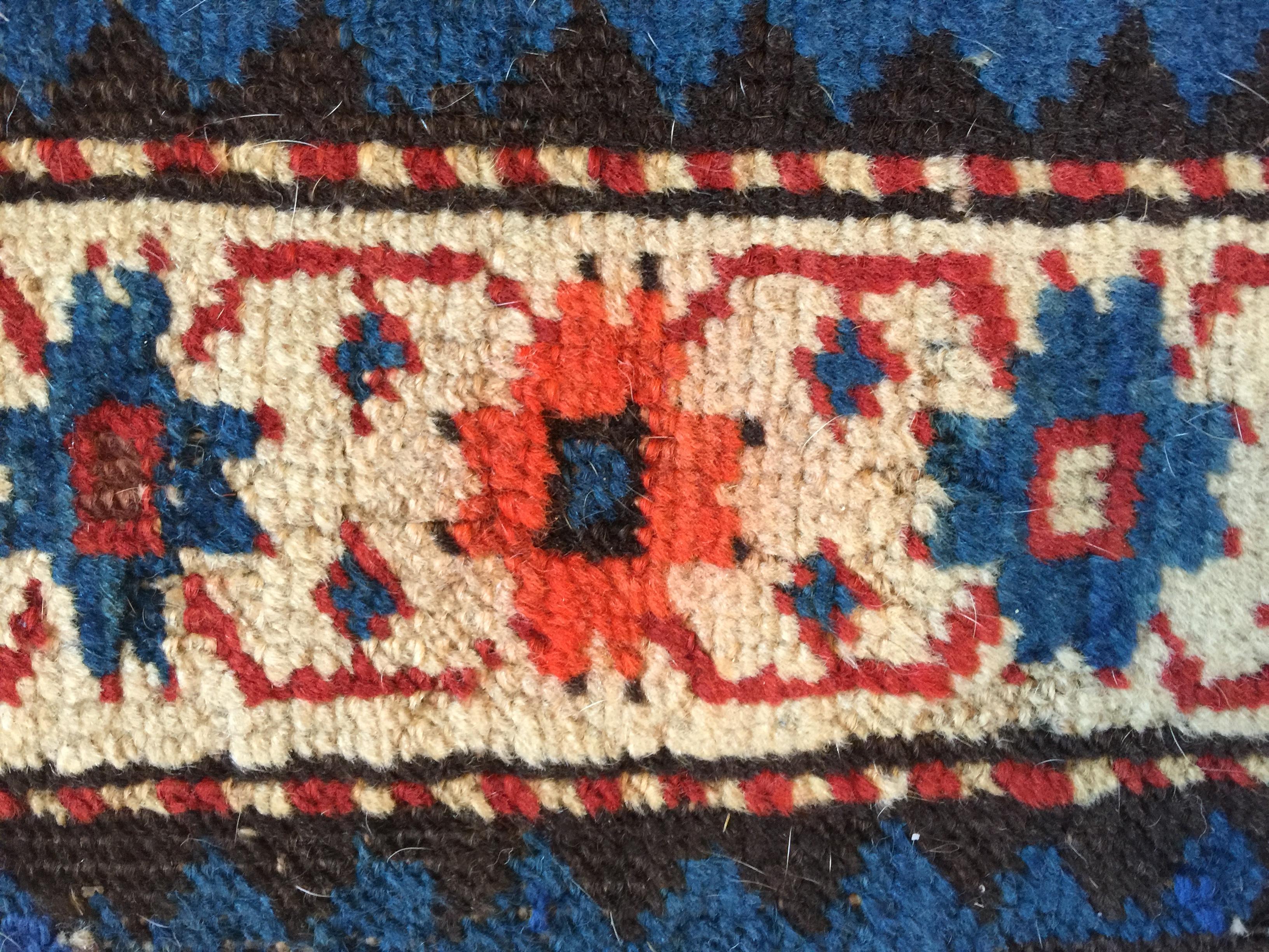 Late 19th Century Eagle Kazak Chelaberd Wool Rug Carpet For Sale 4