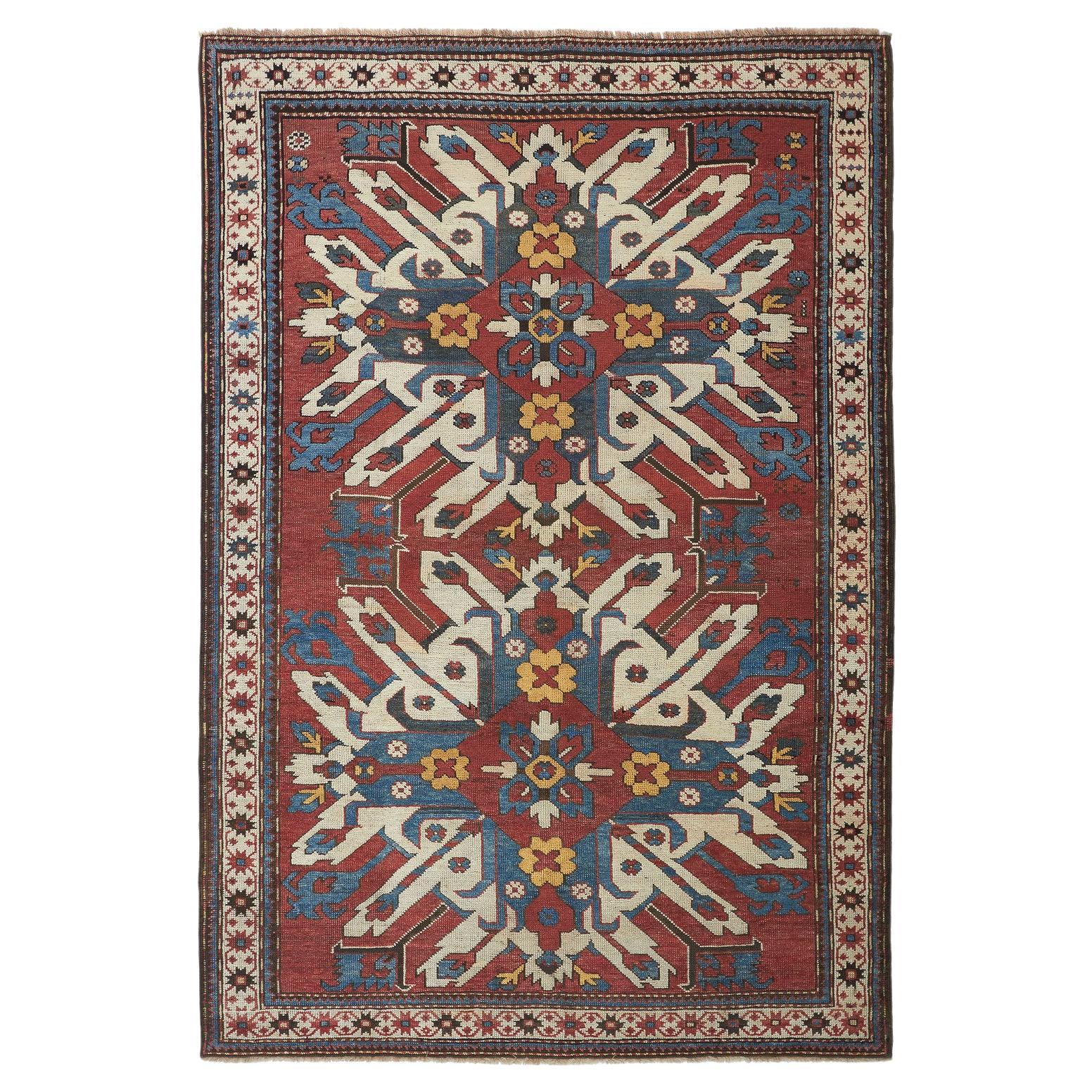 Late 19th Century Eagle Kazak Rug For Sale