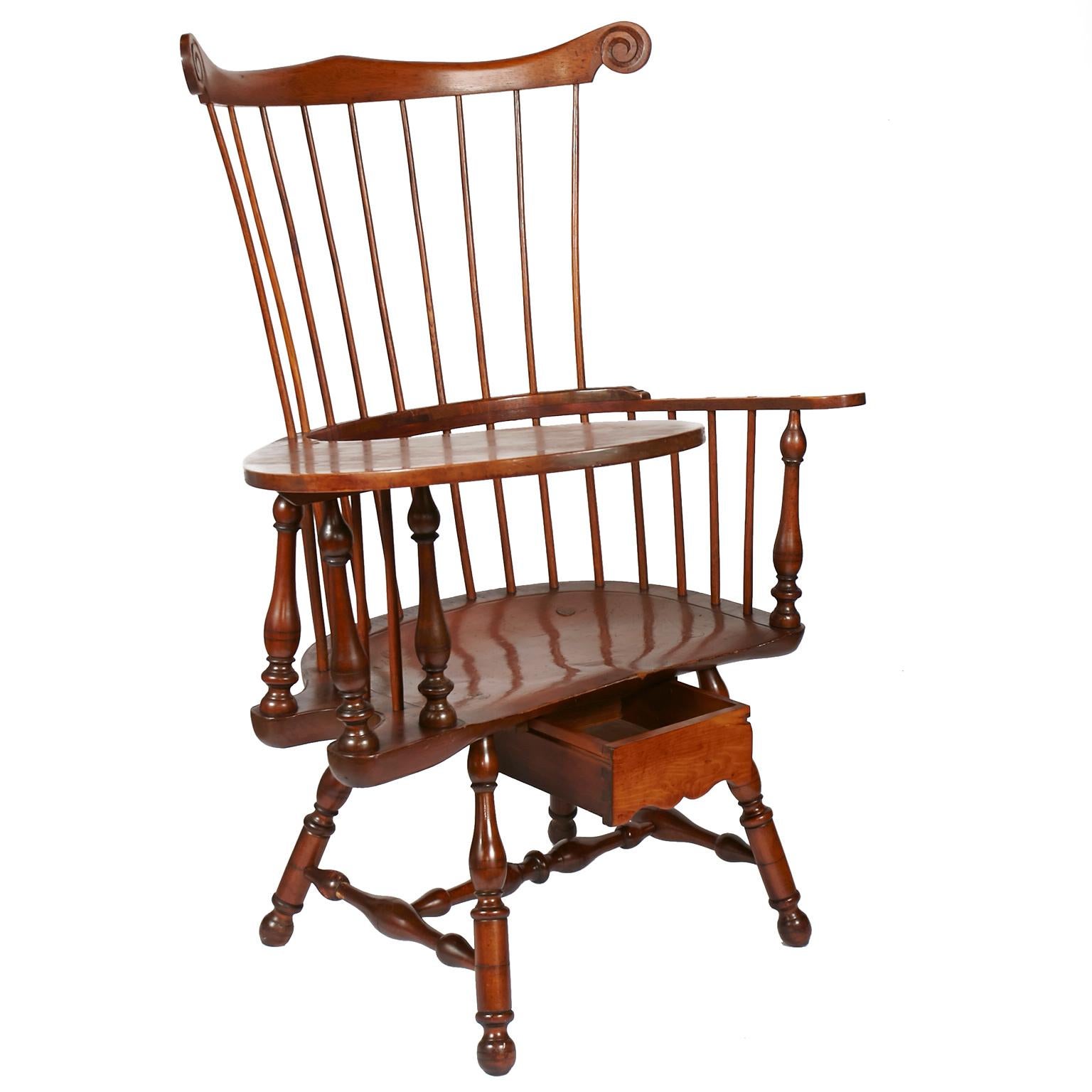 Late 19th-Early 20th Century Colonial Revival, Windsor Writing Armchair 2