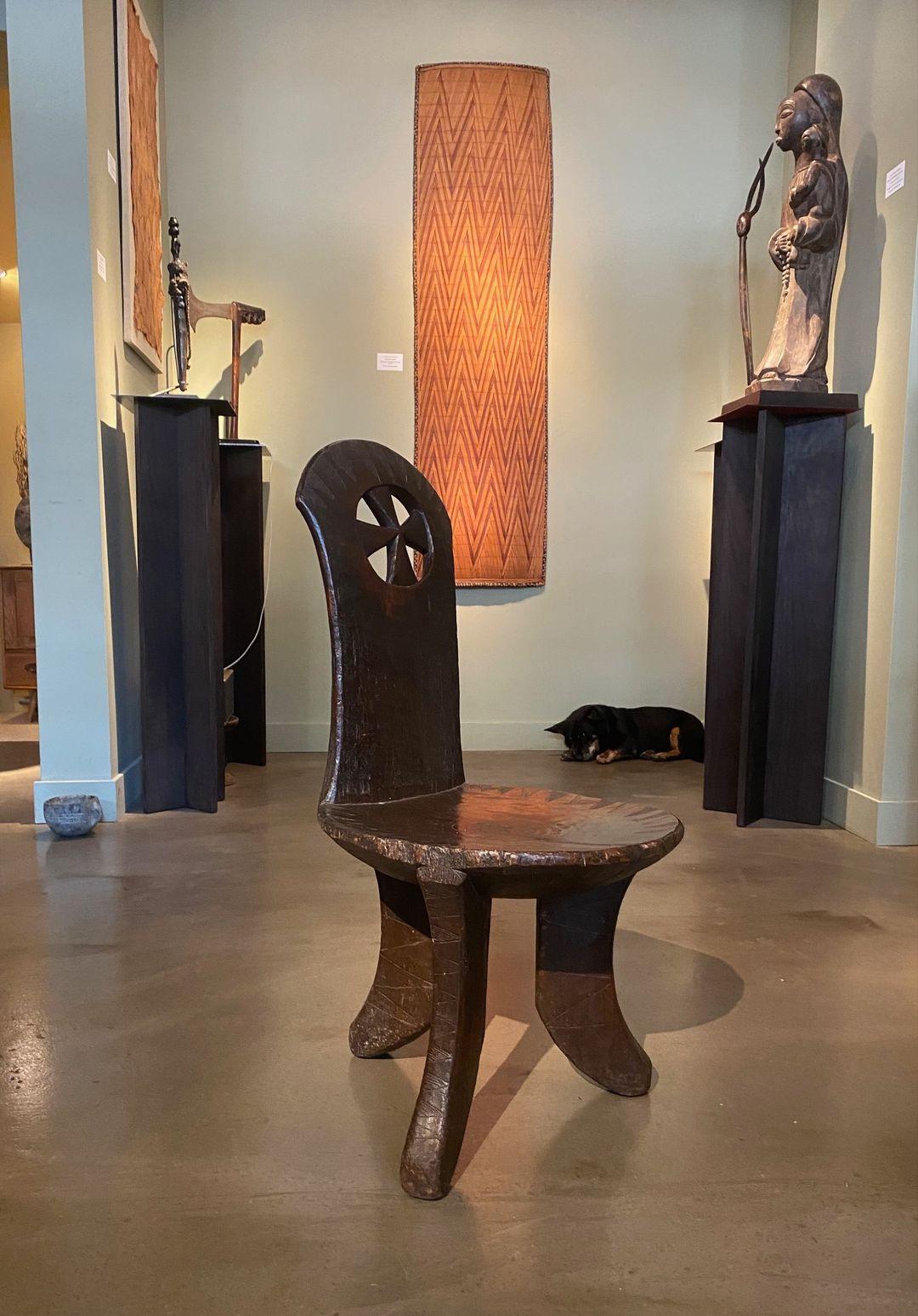 Late 19th Century/Early 20th Century High-Backed Ethiopian Chair For Sale 1
