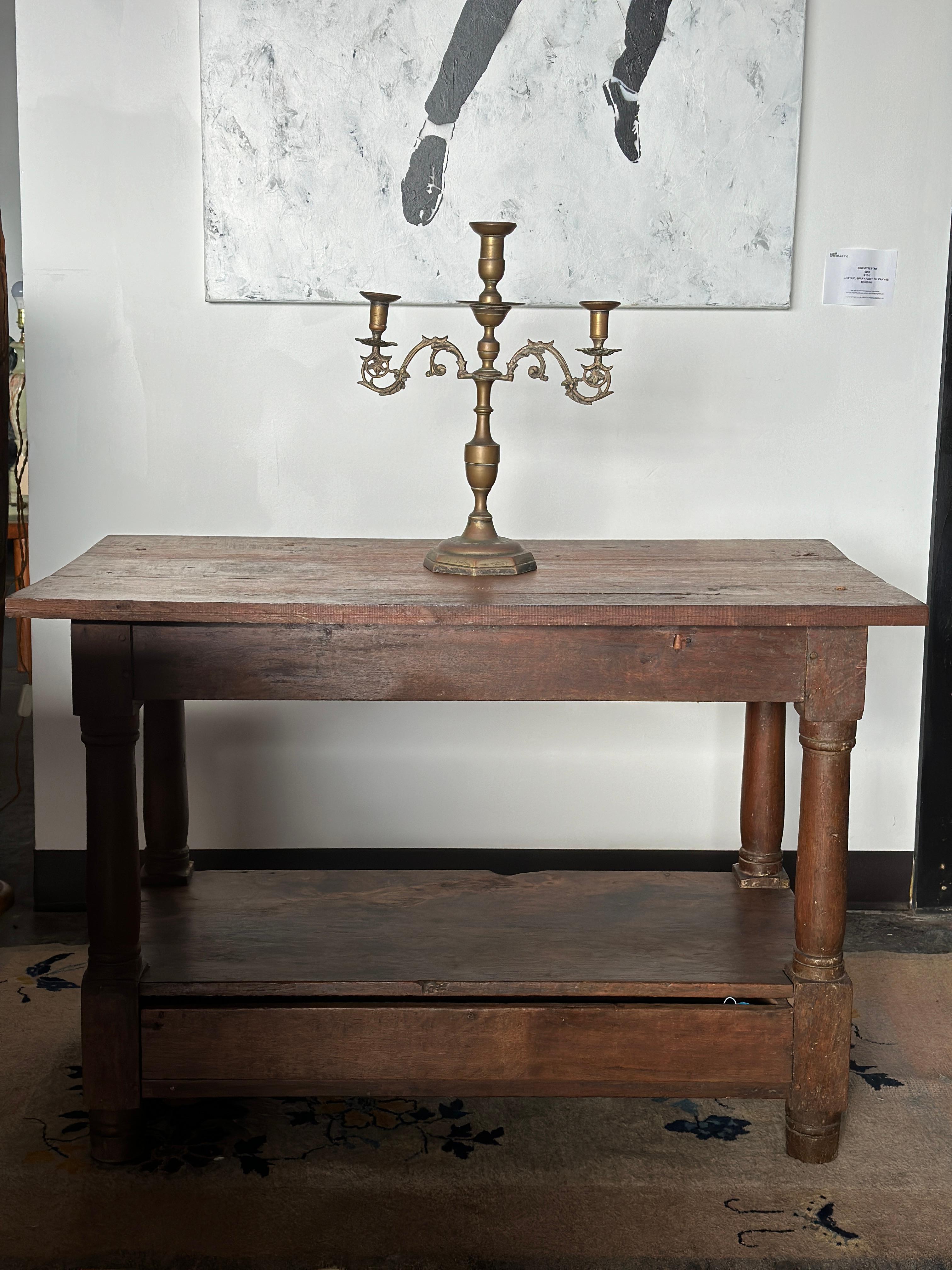 Primitive Late 19th Century/Early 20th Century Wooden Prep Island Table