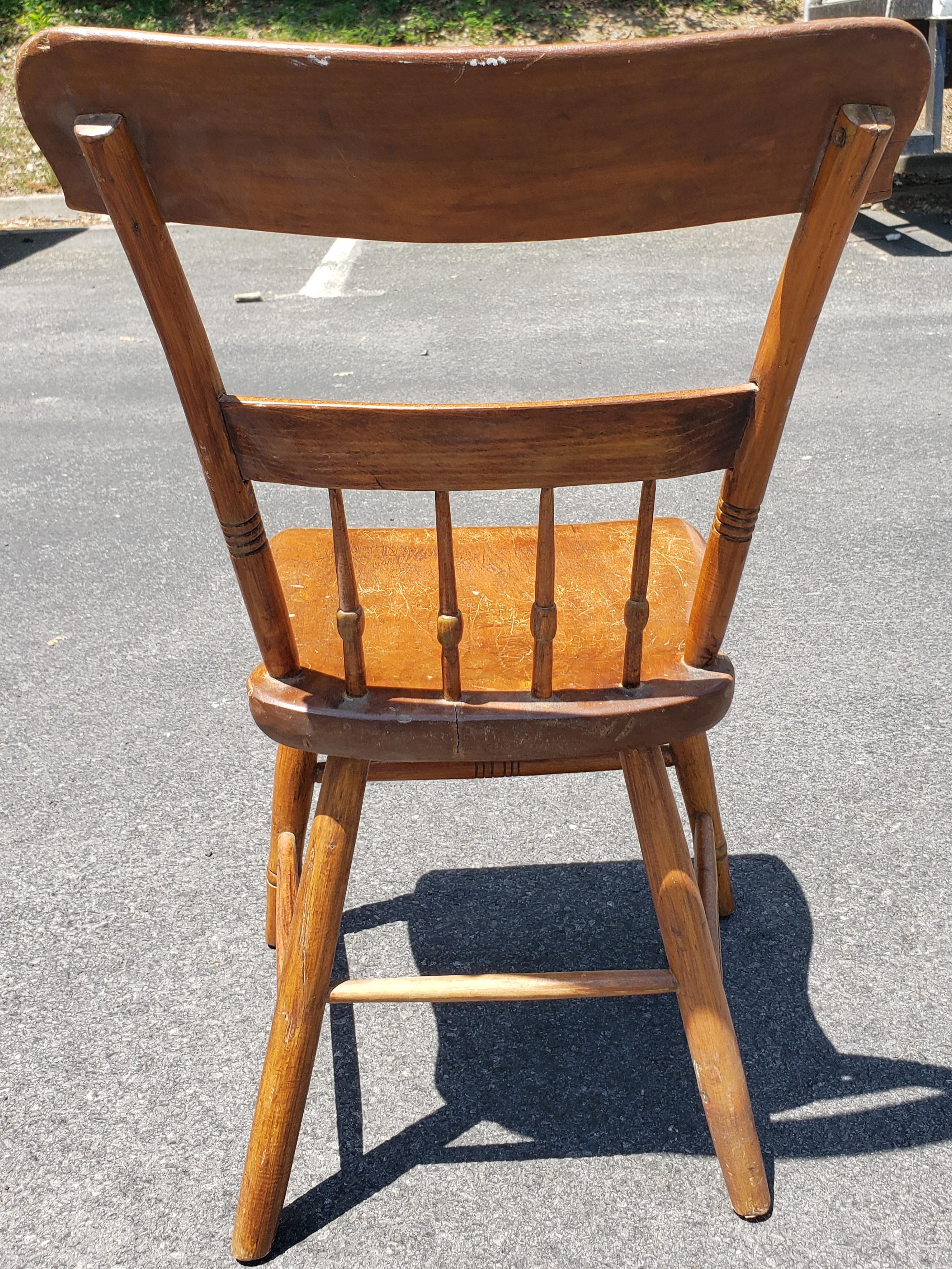 Spätes 19. Jahrhundert Frühes Amerika  HandCrafted Maple Plank Chair (Handgefertigt) im Angebot