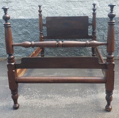 Late 19th Century Early American Style Semi Post Pine Full Size Bed