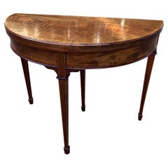 Late 19th Century / Early Edwardian Mahogany Inlaid Demilune Tea Table