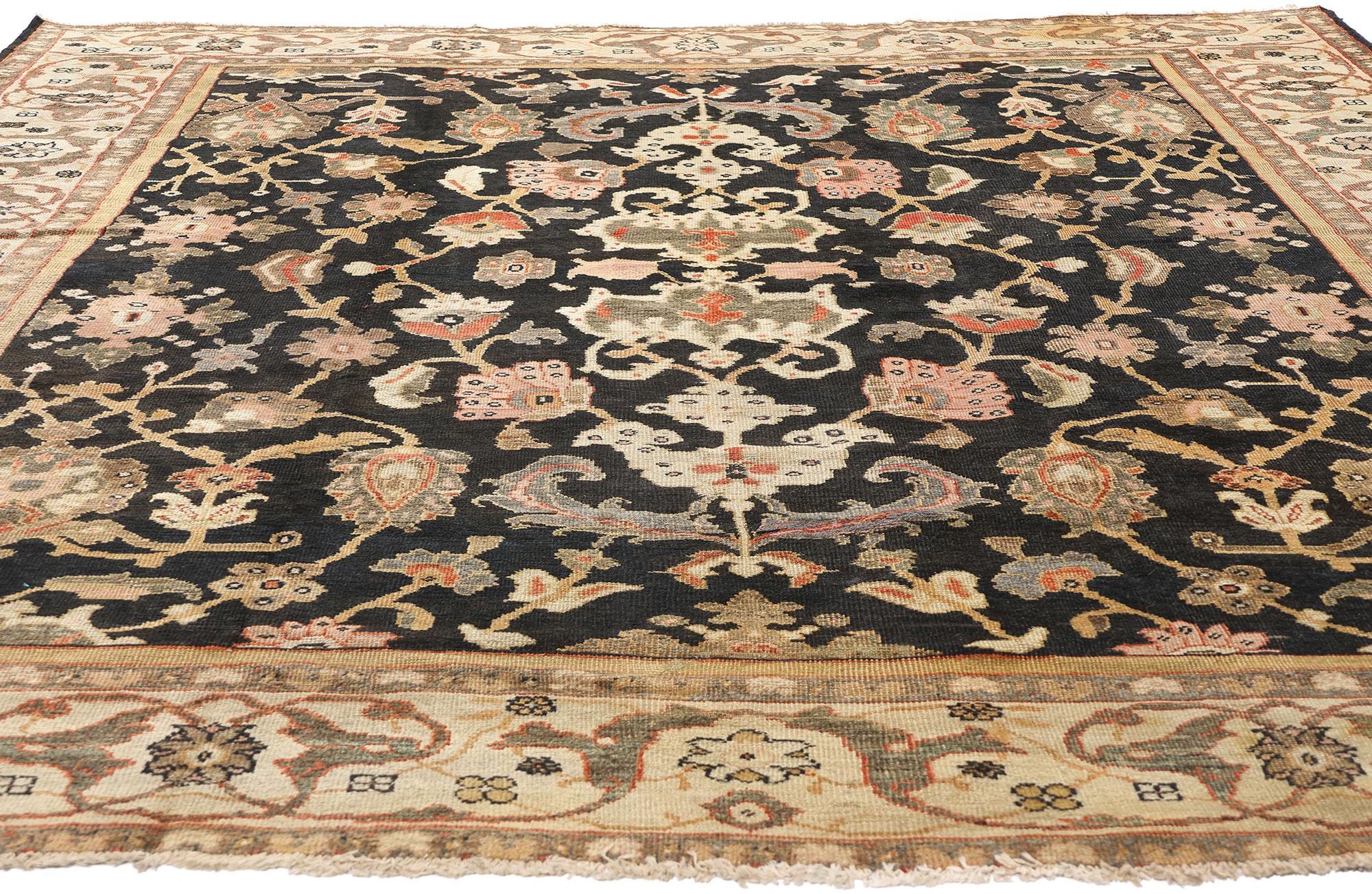 Erdfarbener persischer Sultanabad-Teppich aus dem späten 19. Jahrhundert mit modernem biophilem Stil (Spanisch Kolonial) im Angebot