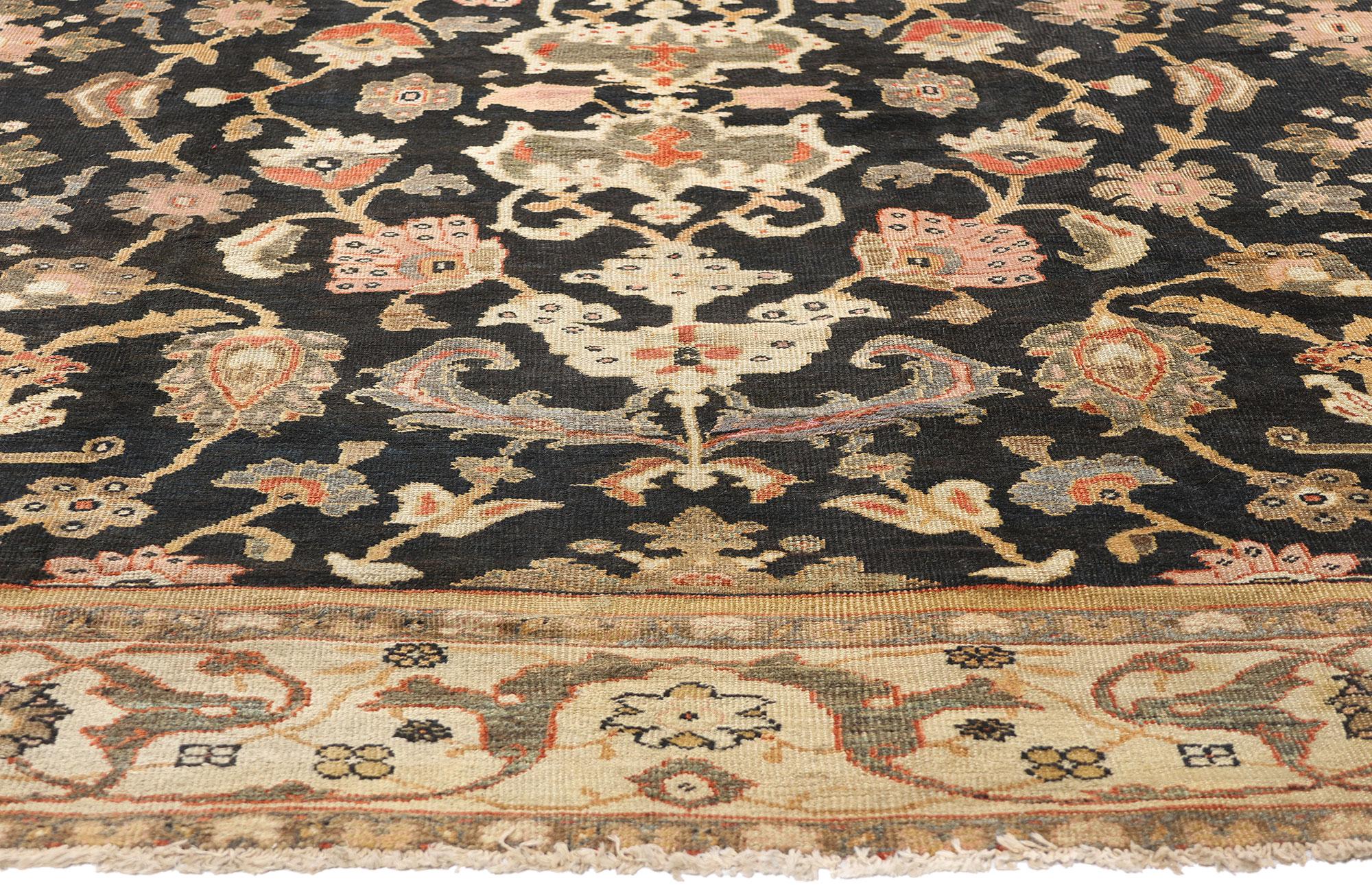 Erdfarbener persischer Sultanabad-Teppich aus dem späten 19. Jahrhundert mit modernem biophilem Stil (Persisch) im Angebot