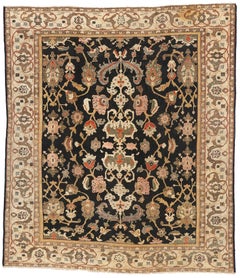 Tapis persan Sultanabad de la fin du XIXe siècle de couleur terre et de style moderne biophilique