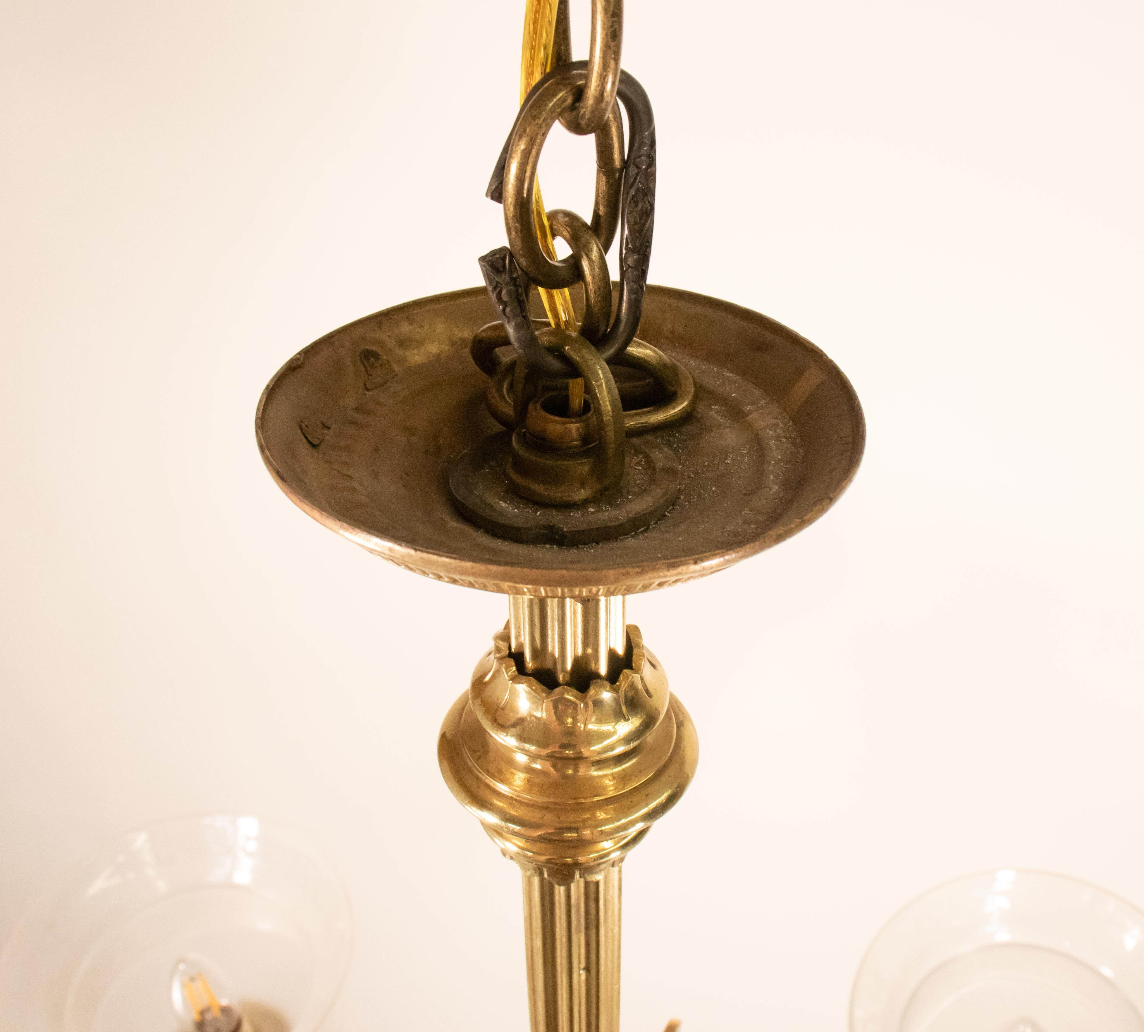 Lampadario a otto luci in bronzo in stile Eastlake della fine del XIX secolo in vendita 12