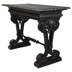 Late 19th Century Ebonised Walnut Centre Table in the Renaissance Style