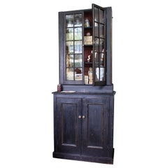 Late 19th Century Ebonized and Gilt Shop Pharmacy Cabinet Cupboard
